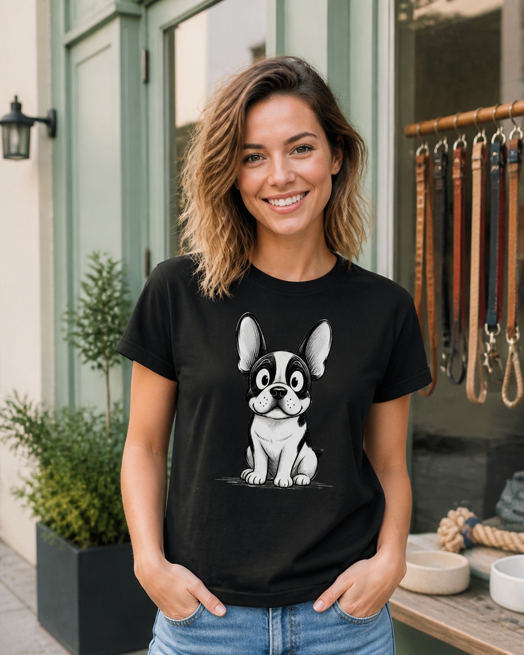 Cartoon French Bulldog T-Shirt