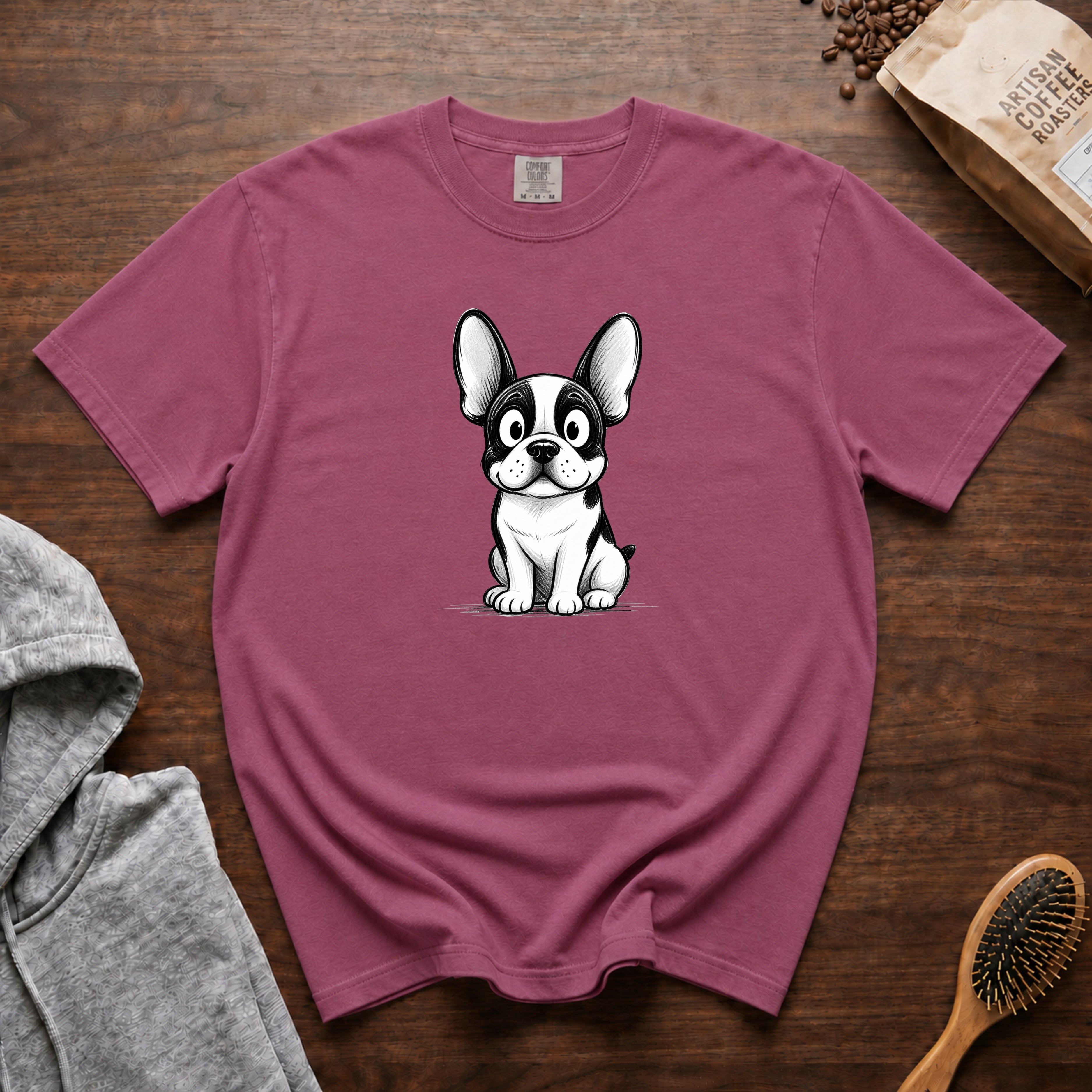 Cartoon French Bulldog T-Shirt — Berry