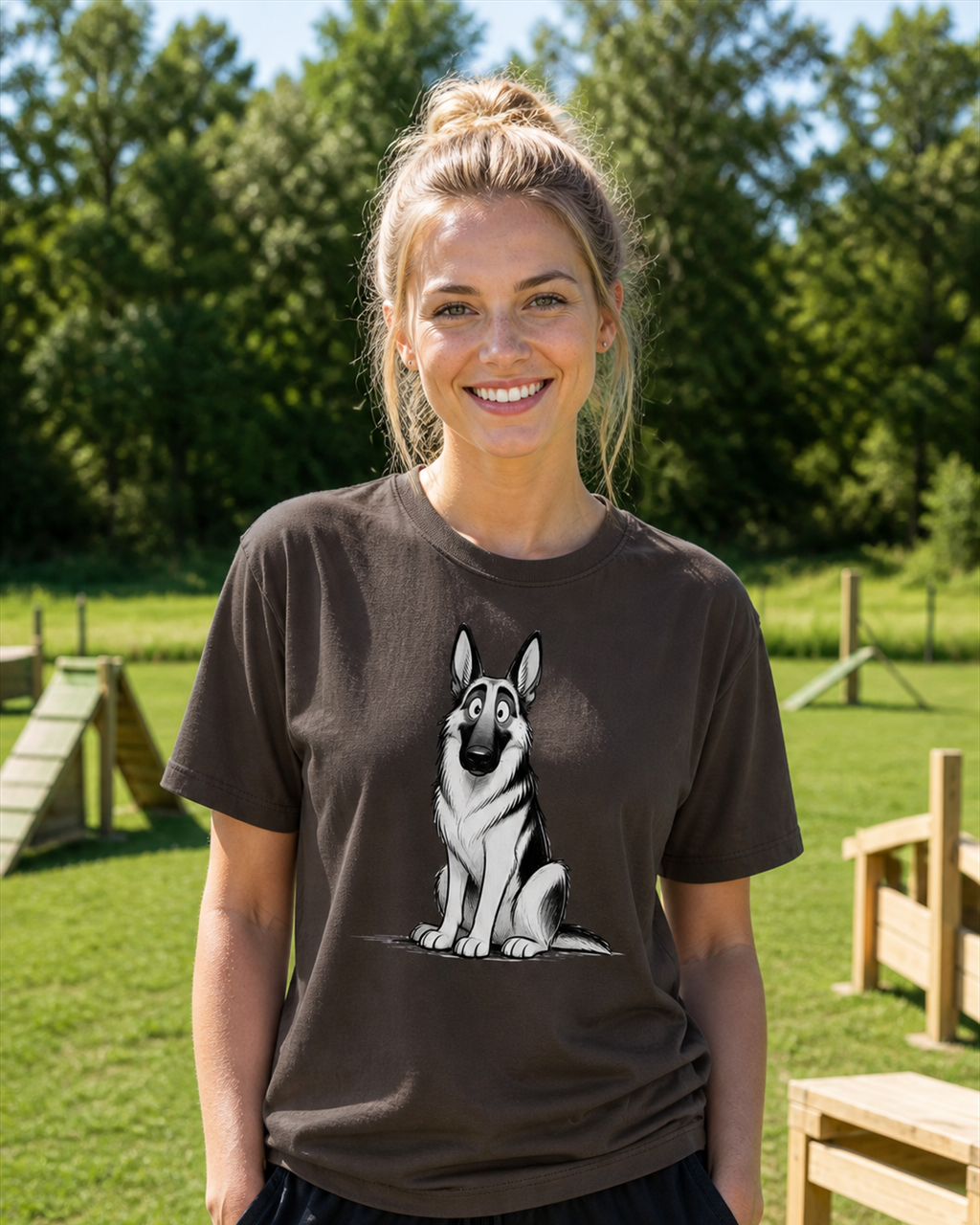 Cartoon German Shepherd T-Shirt