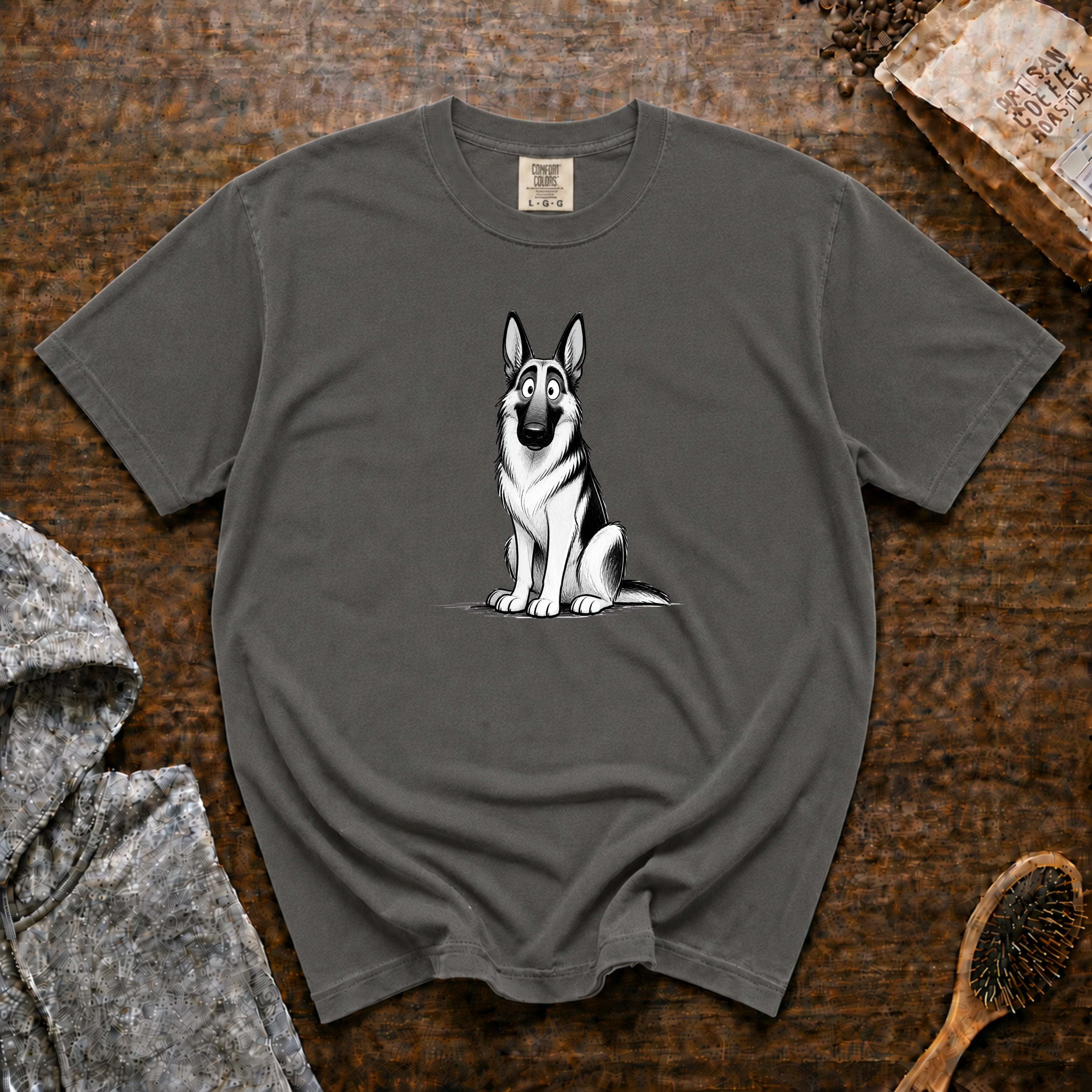 Cartoon German Shepherd T-Shirt — Pepper