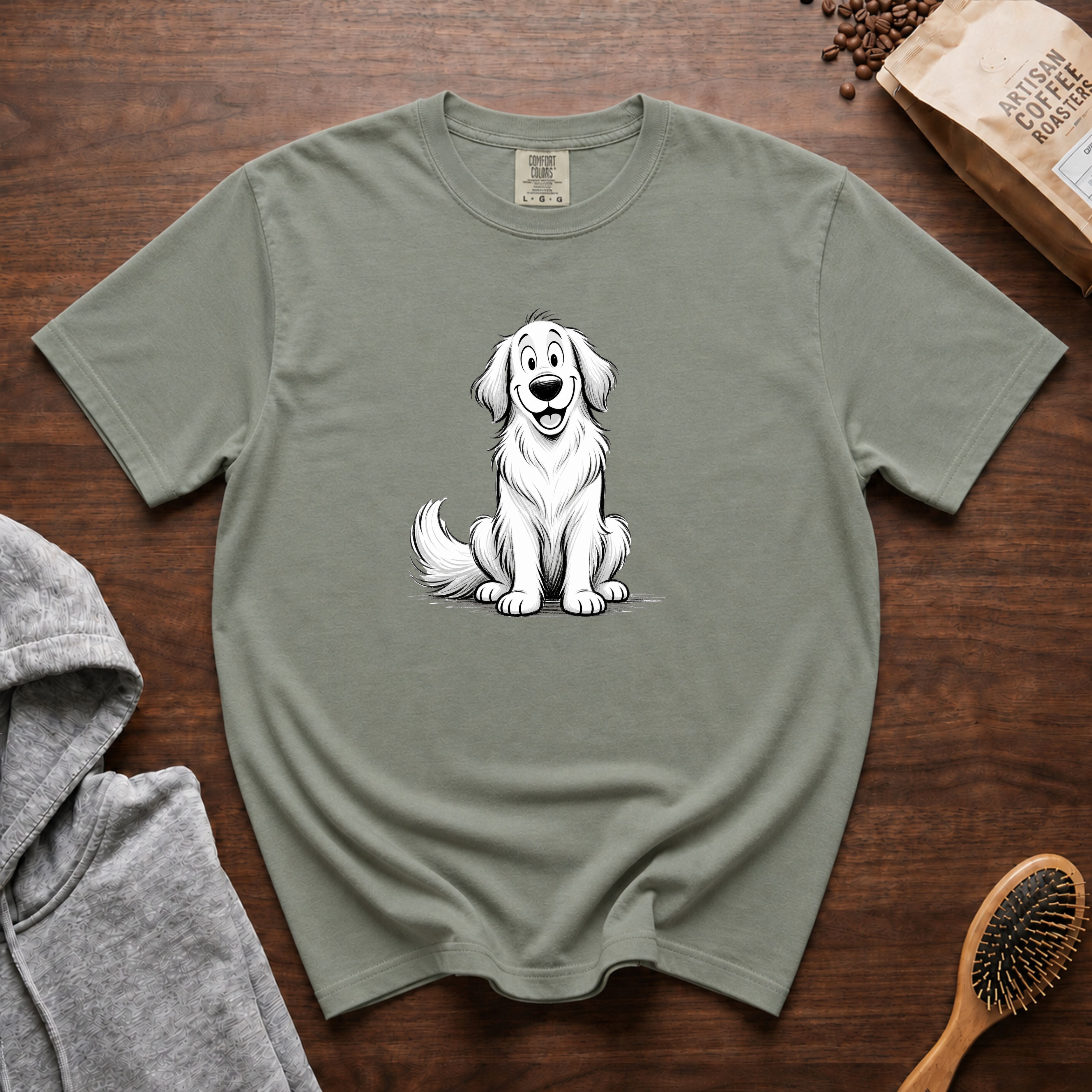 Cartoon Golden Retriever T-Shirt — Bay