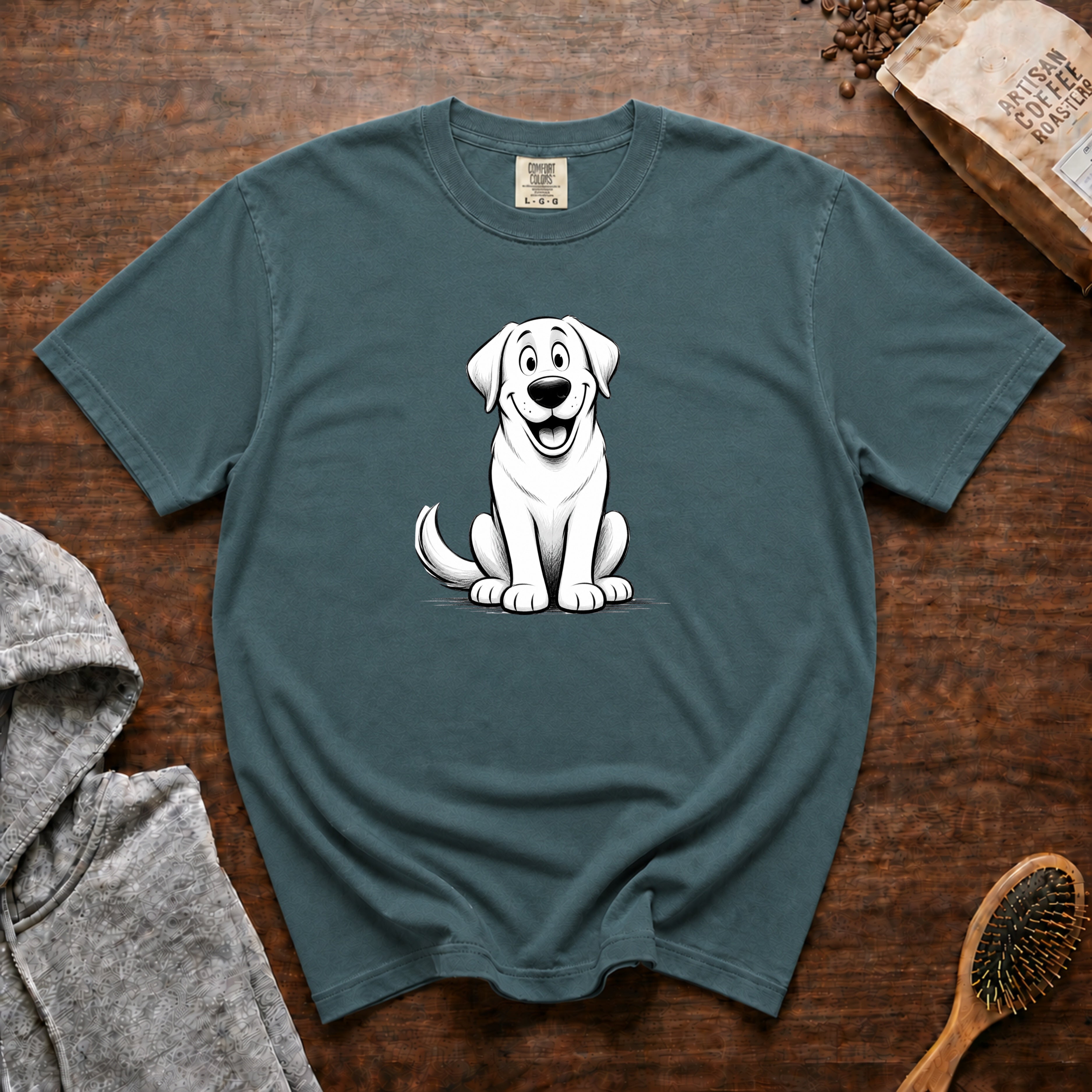 Cartoon Labrador Retriever T-Shirt — Blue Spruce