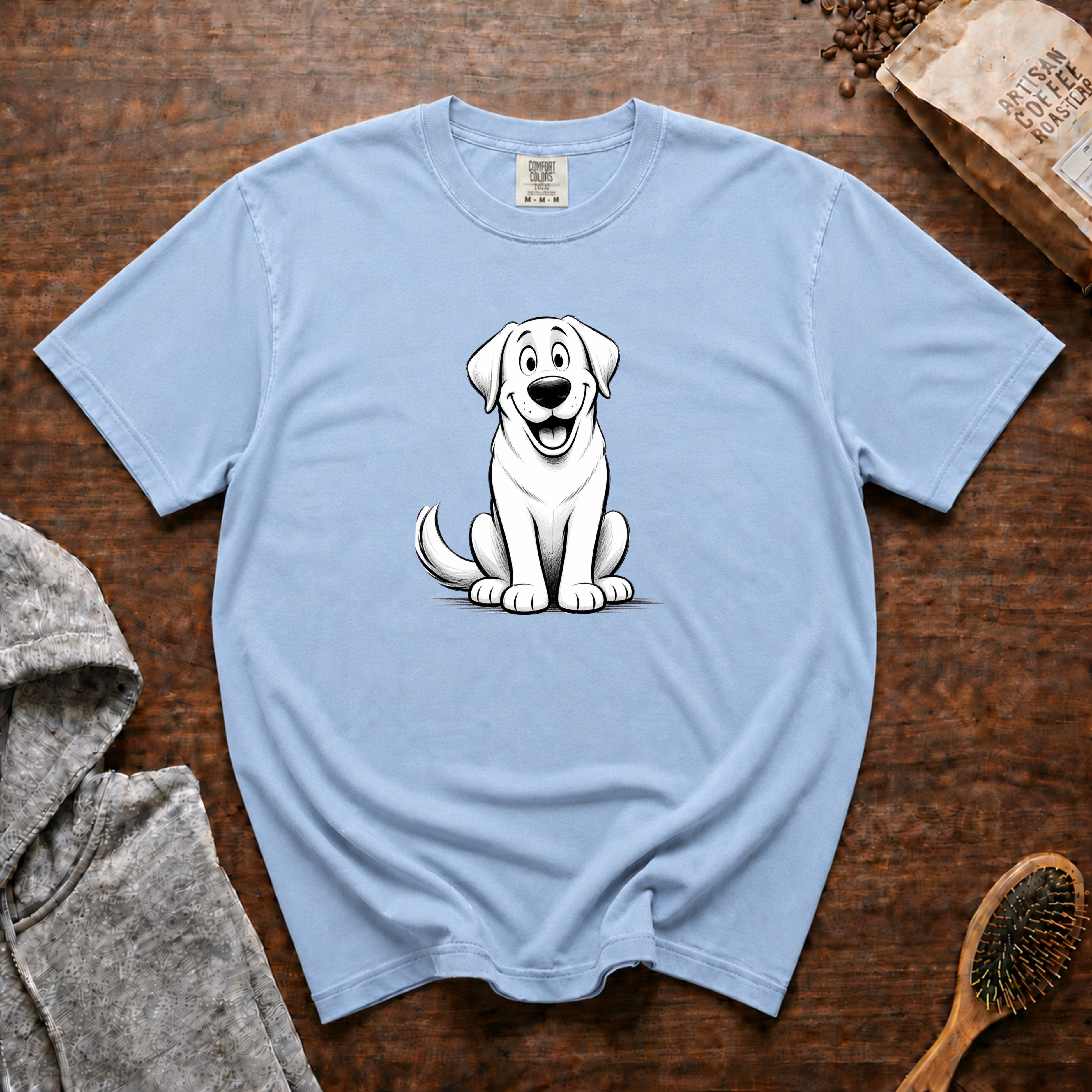 Cartoon Labrador Retriever T-Shirt — Chambray