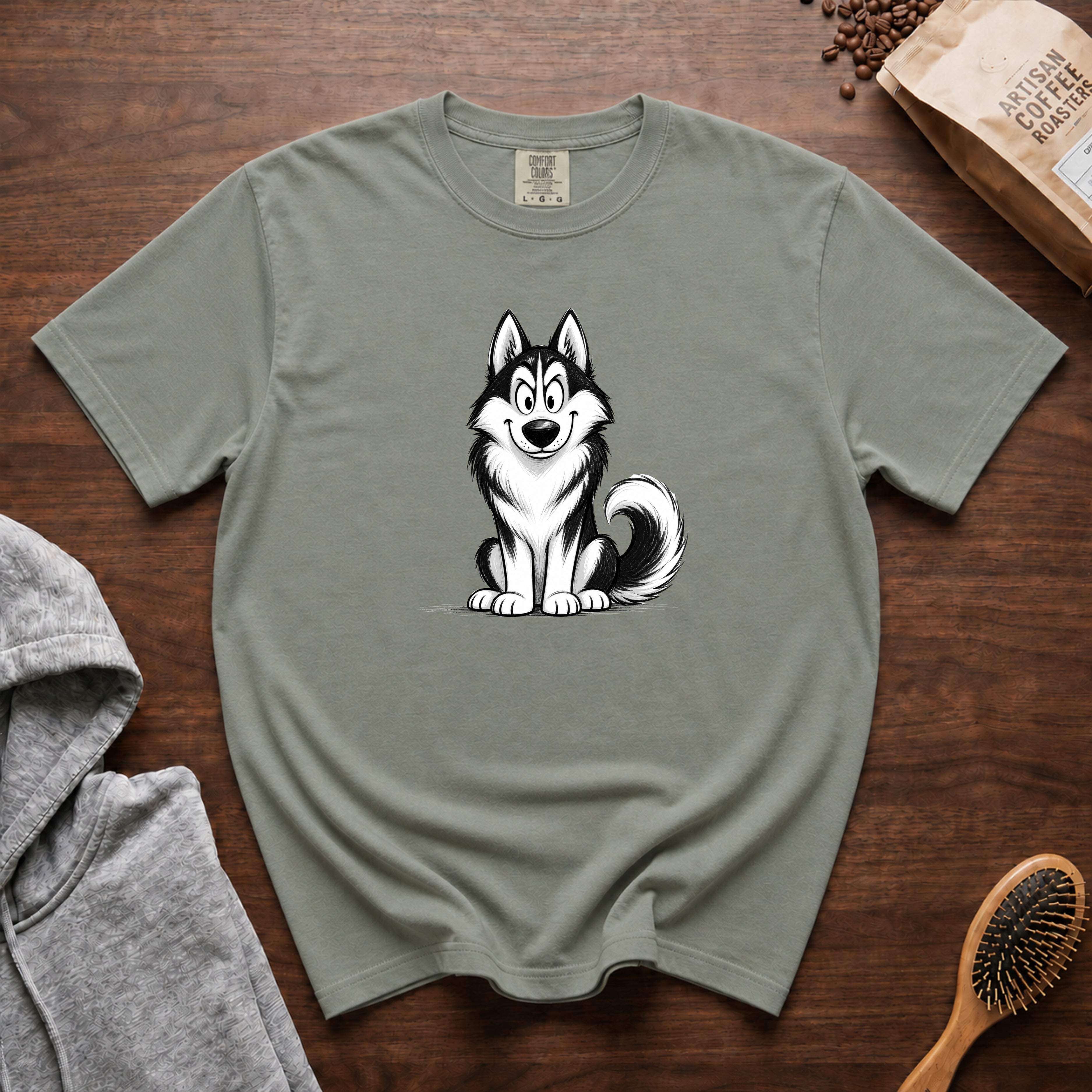 Cartoon Siberian Husky T-Shirt — Bay