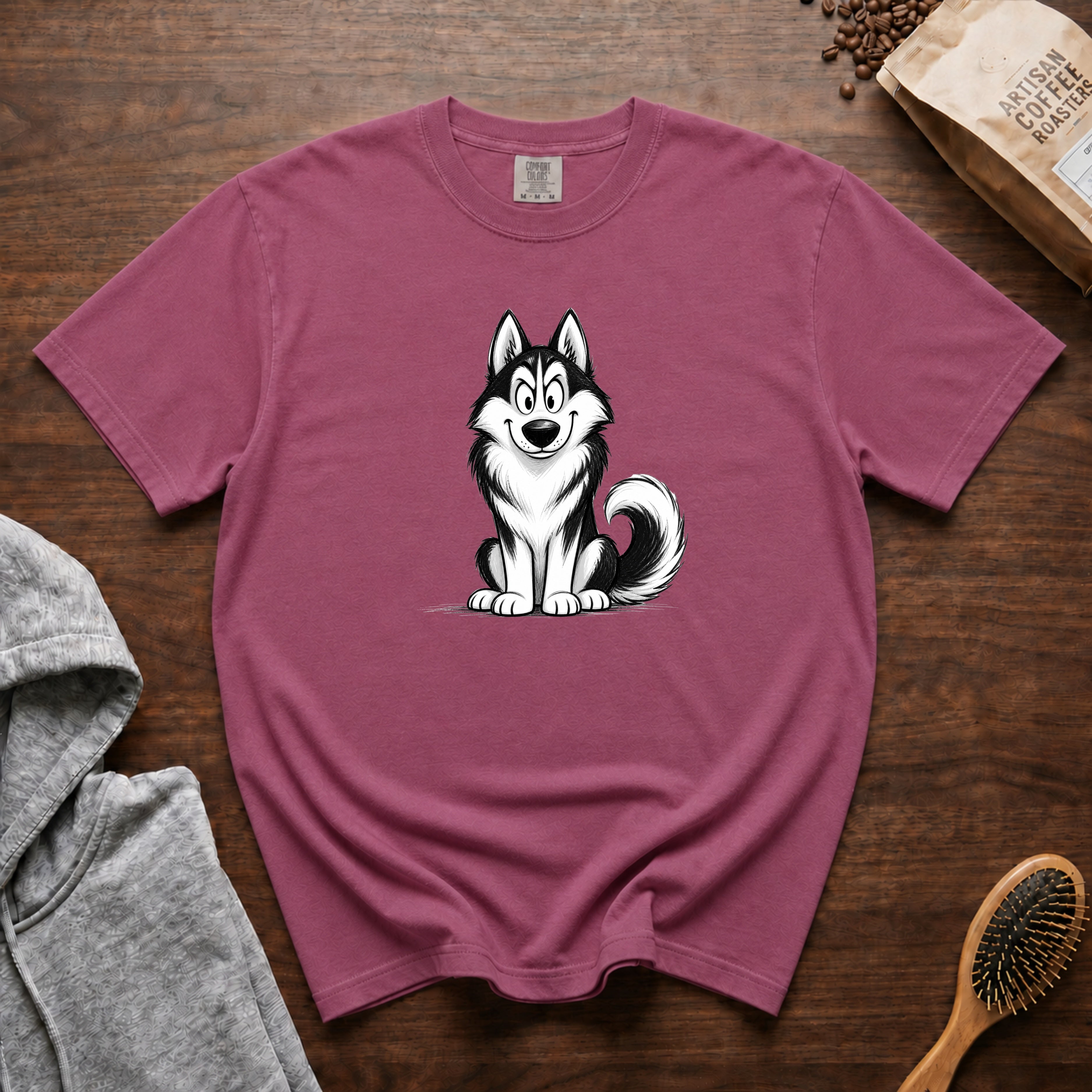 Cartoon Siberian Husky T-Shirt — Berry