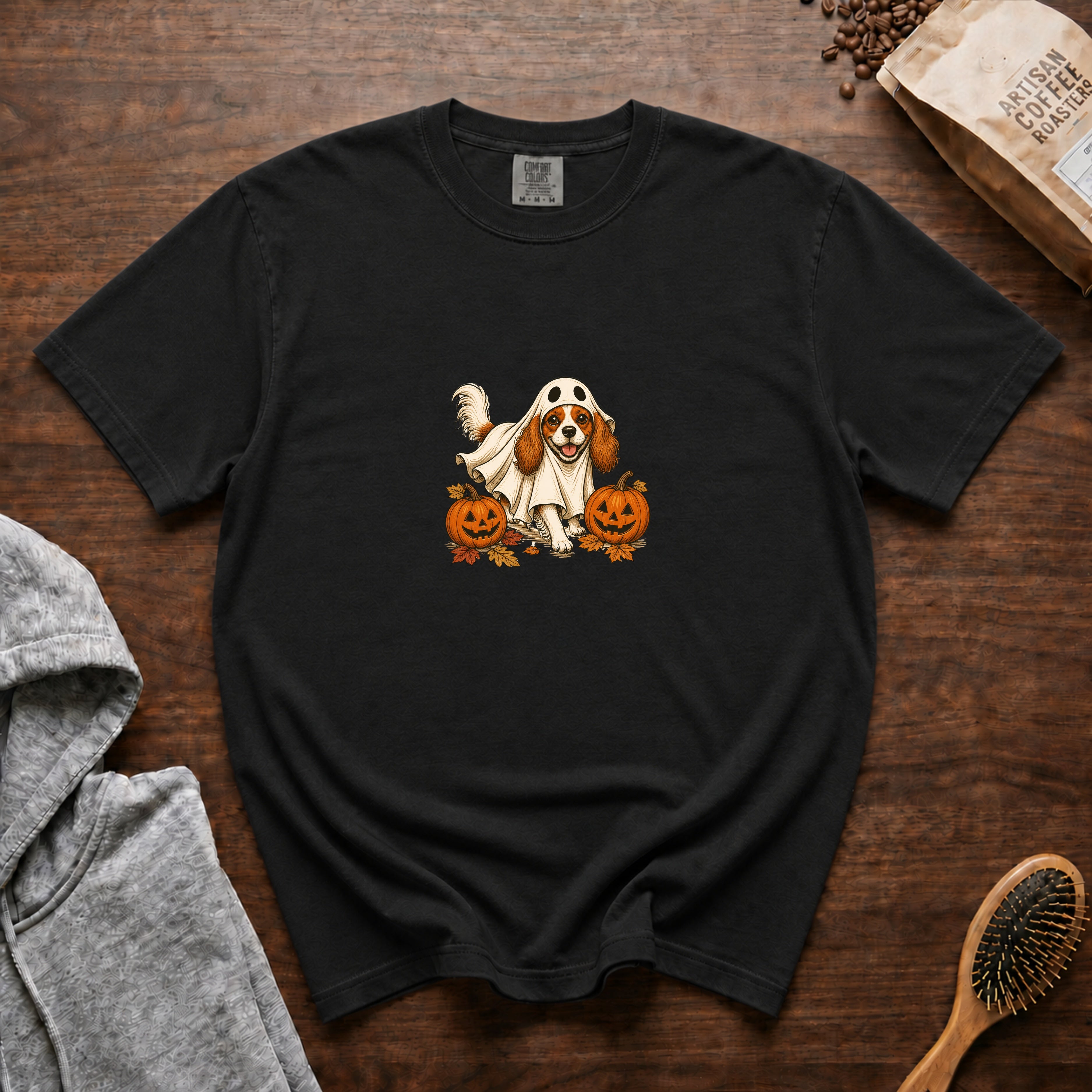 Cavalier King Charles Spaniel Halloween T-Shirt — Black