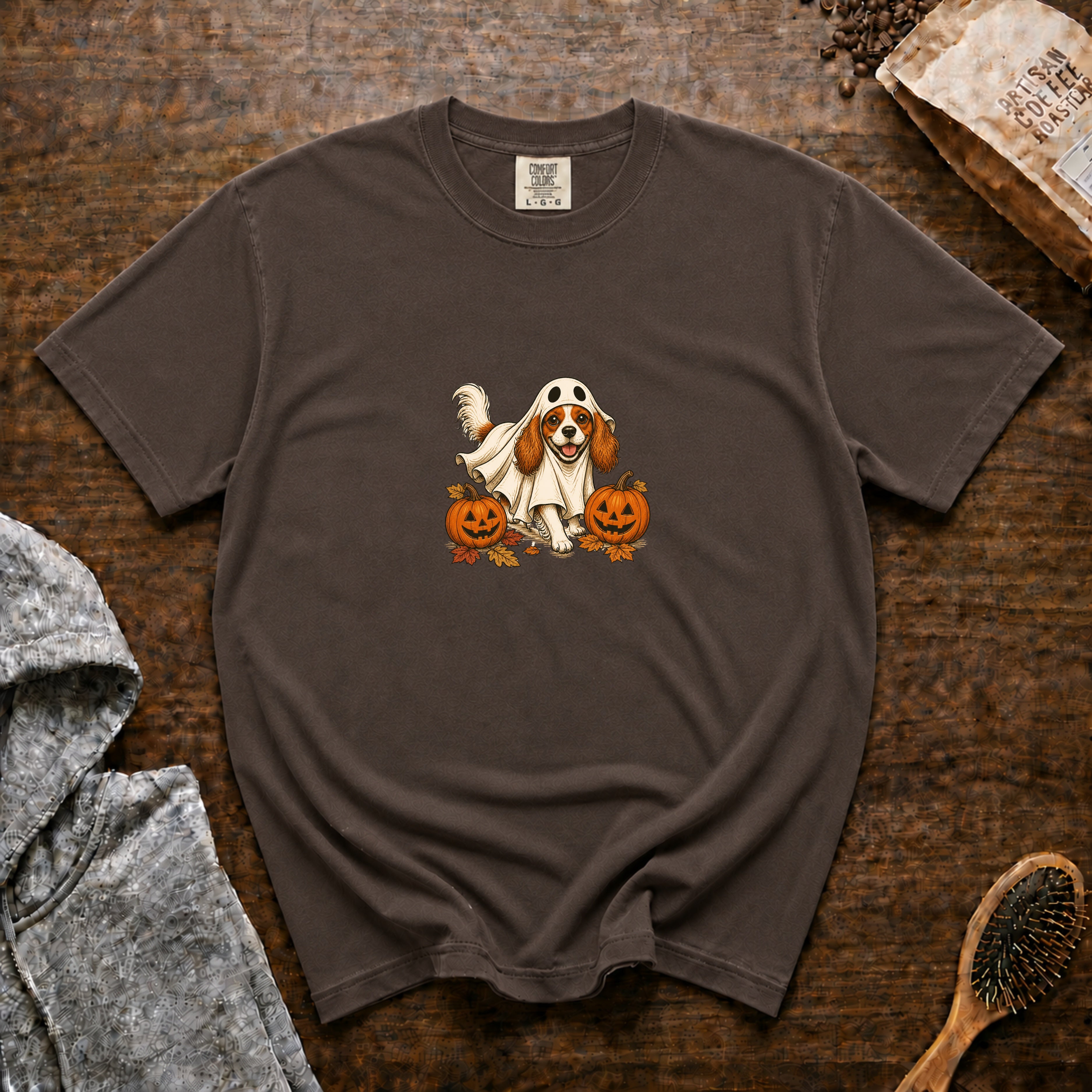 Cavalier King Charles Spaniel Halloween T-Shirt — Espresso
