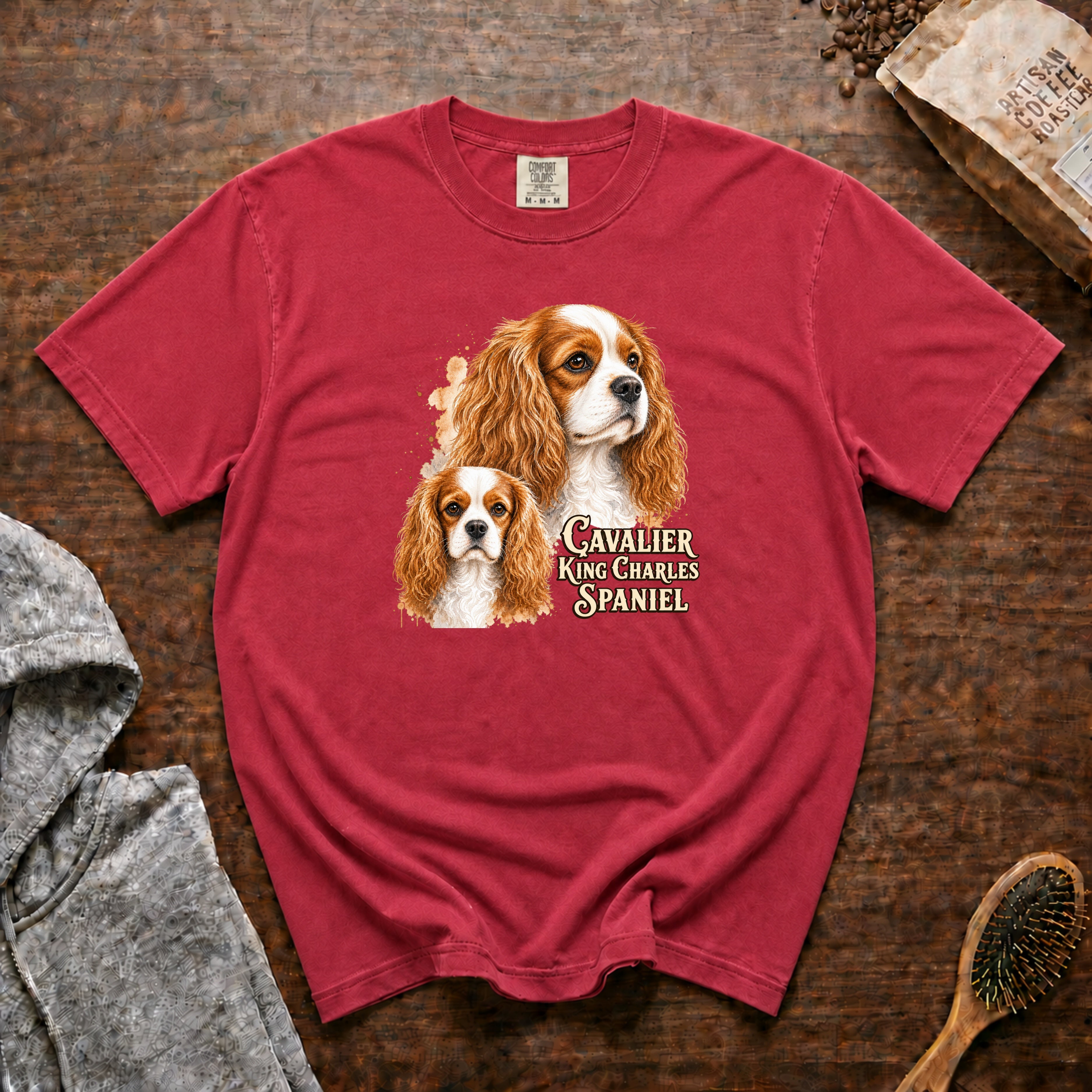 Cavalier King Charles Spaniel T-Shirt — Crimson