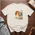 Cavalier King Charles Spaniel Velvet Lap Latte T-Shirt — Ivory