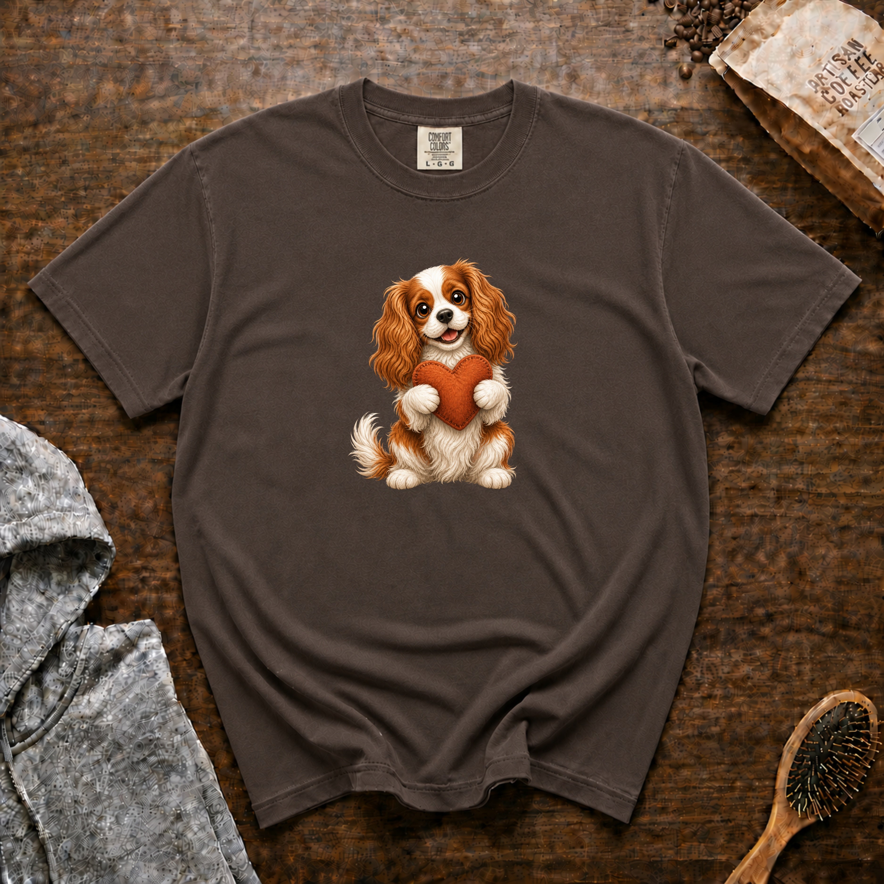 Cavalier With Heart T-Shirt — Espresso