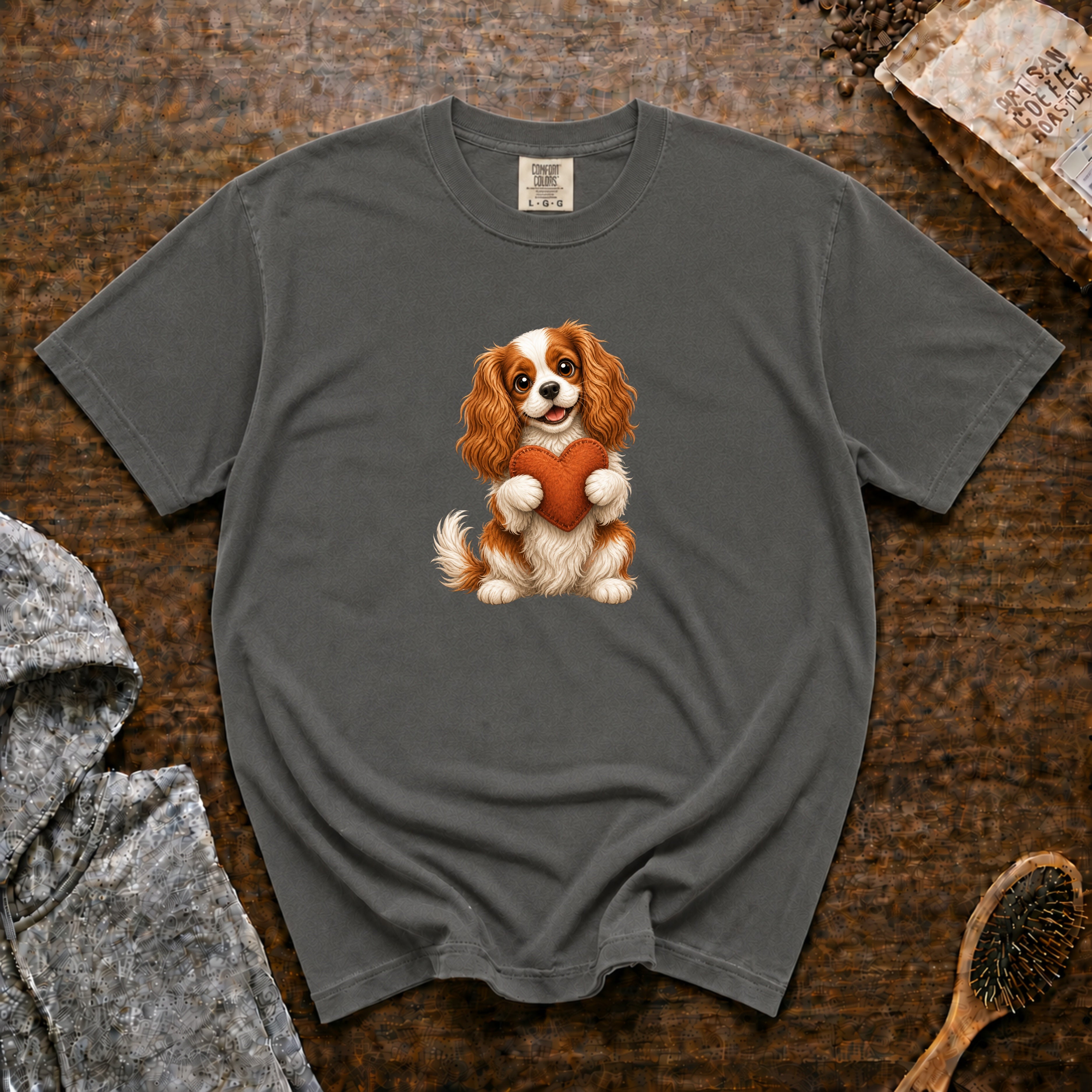 Cavalier With Heart T-Shirt — Pepper