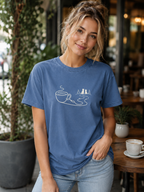 Coffee Leash Trail T-Shirt | Dog Walking Coffee Lover Tee