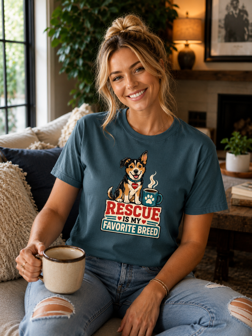 Rescue Is My Favorite Breed T-Shirt | Rescue Dog Lover Tee