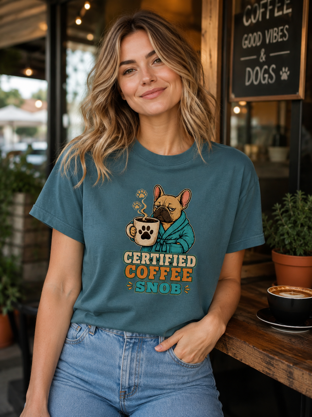 Certified Coffee Snob T-Shirt | Funny Coffee Lover Dog Tee
