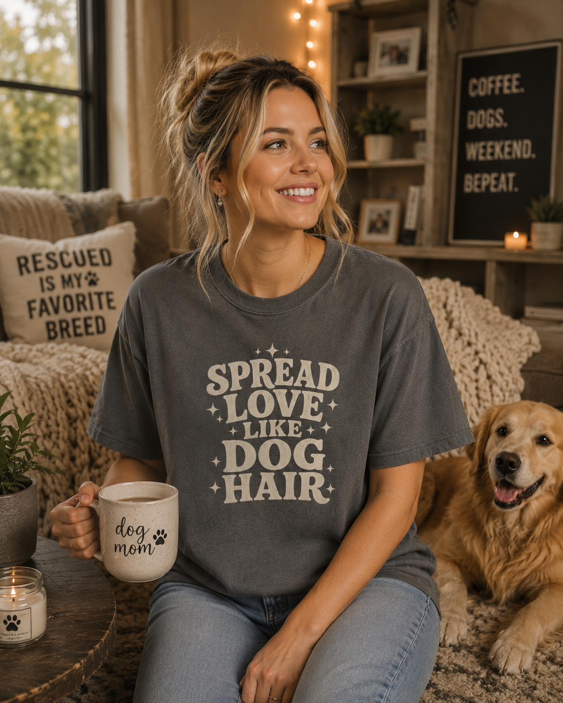 Spread Love Like Dog Hair T-Shirt | Funny Dog Lover Tee