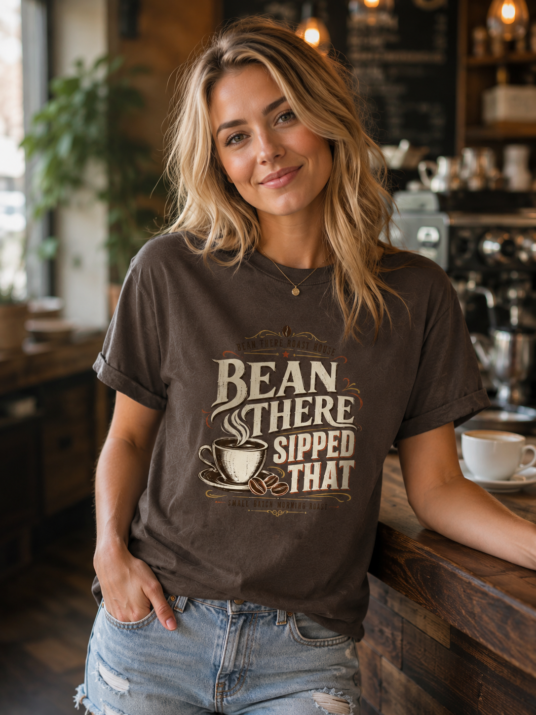 Bean There Sipped That T-Shirt | Funny Coffee Dog Lover Tee