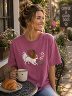 Papillon Espresso Wind T-Shirt | Papillon Dog Coffee Tee