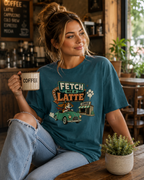 Fetch Me A Latte T-Shirt | Funny Dog Coffee Lover Tee