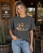 Happy Trails & Hot Coffee T-Shirt | Funny Dog Coffee Tee