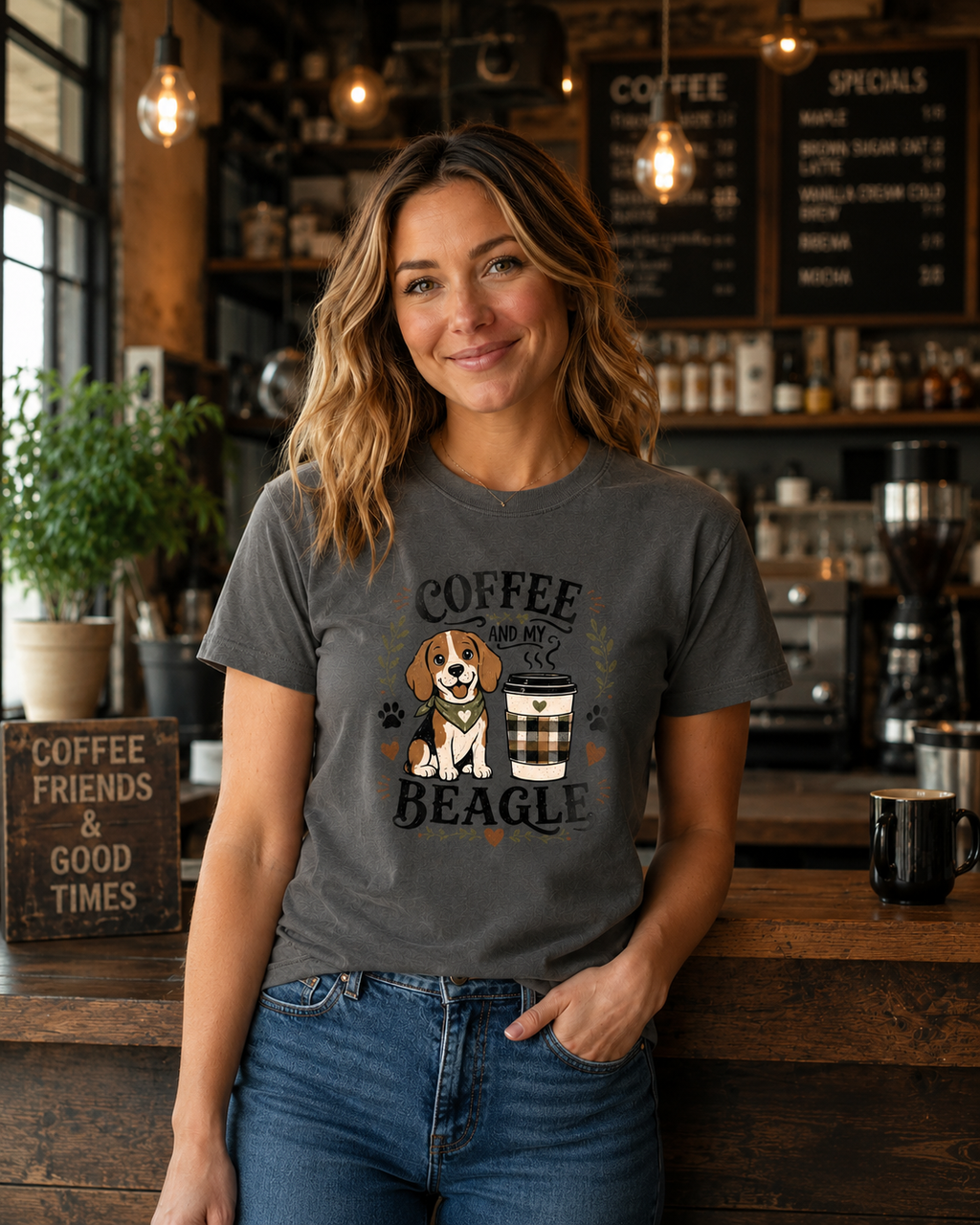 Coffee And My Beagle T-Shirt | Beagle Dog Lover Coffee Tee