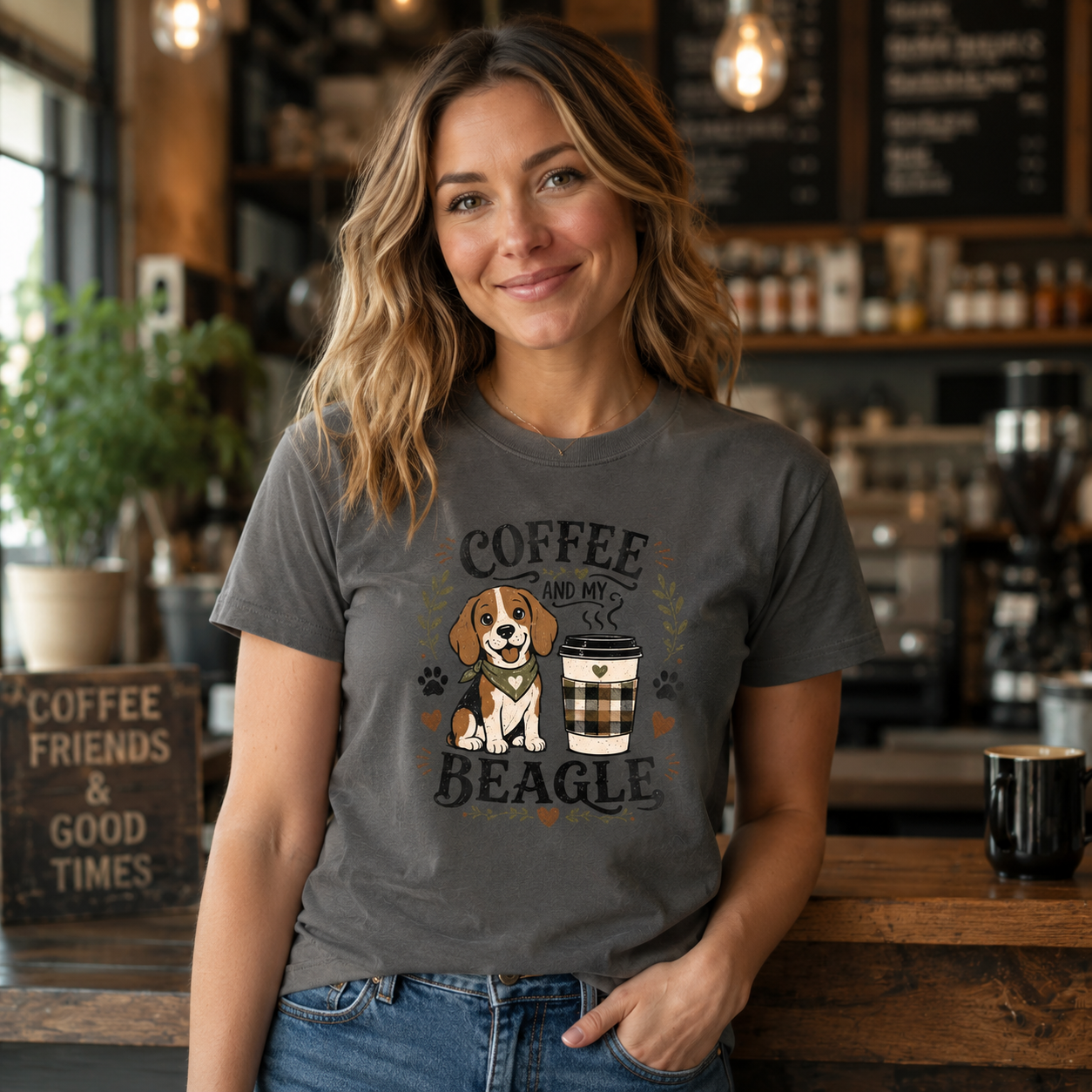 Coffee And My Beagle T-Shirt | Beagle Dog Lover Coffee Tee
