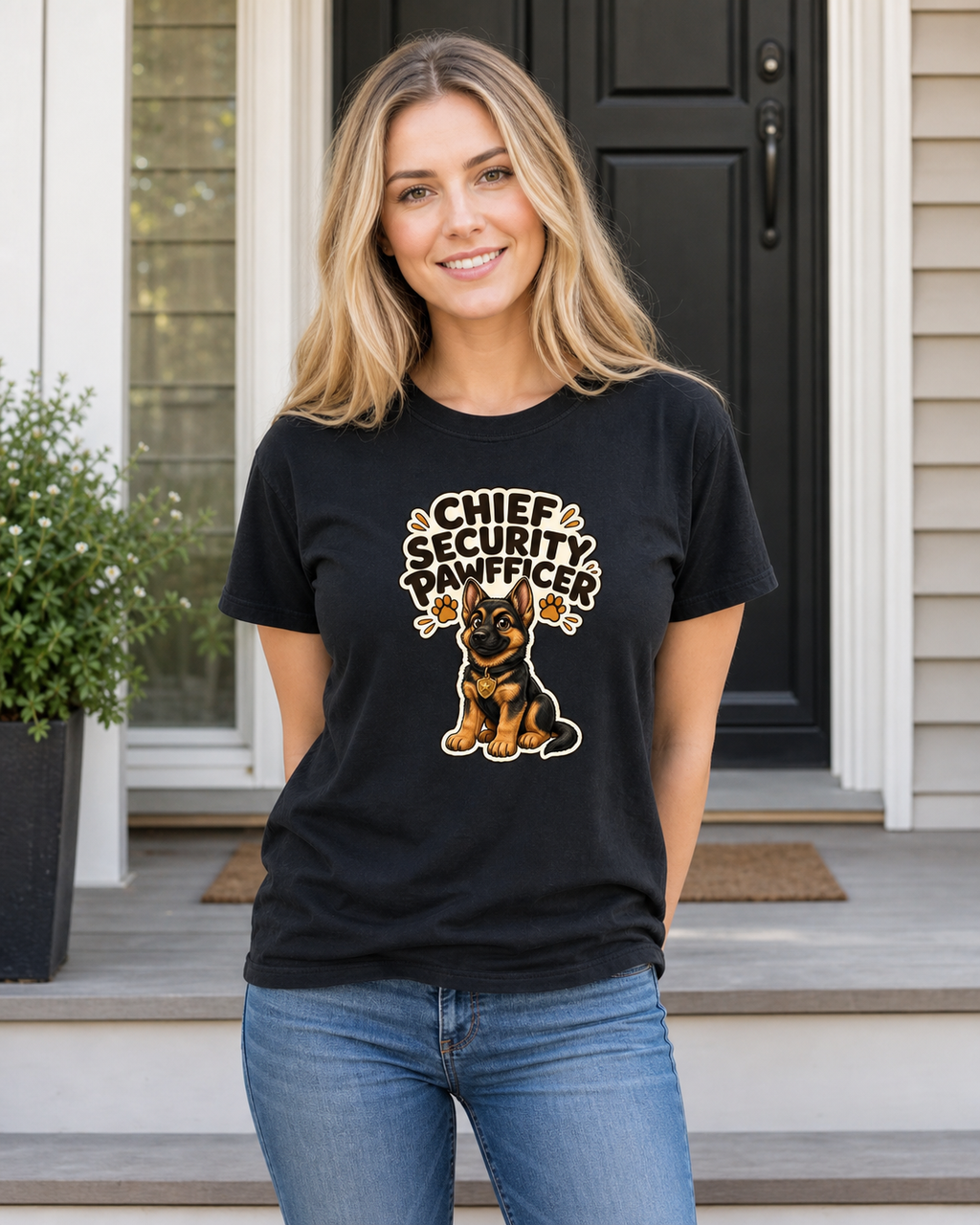Chief Security Pawfficer T-Shirt | Funny Dog Lover Tee