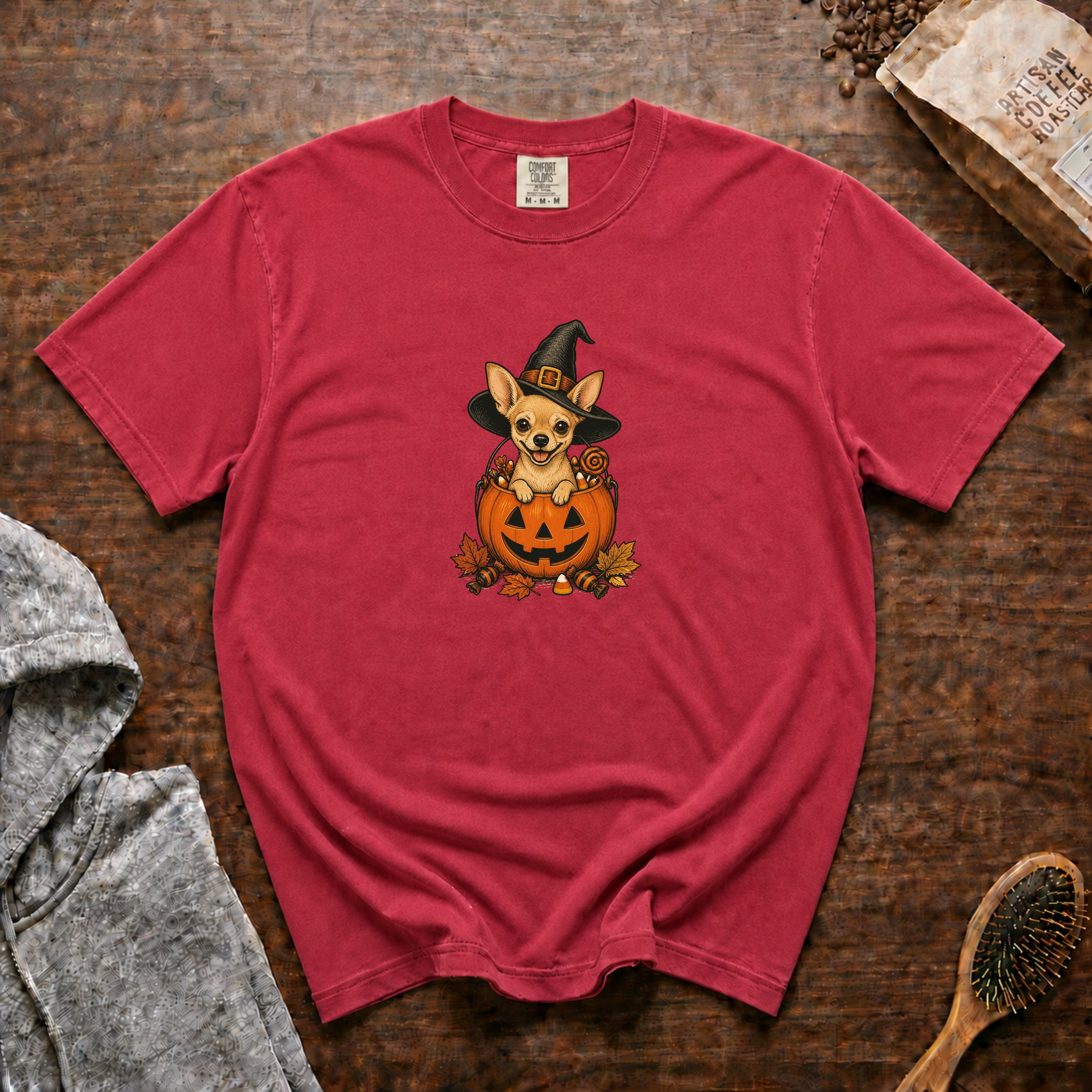 Chihuahua Halloween T-Shirt — Crimson