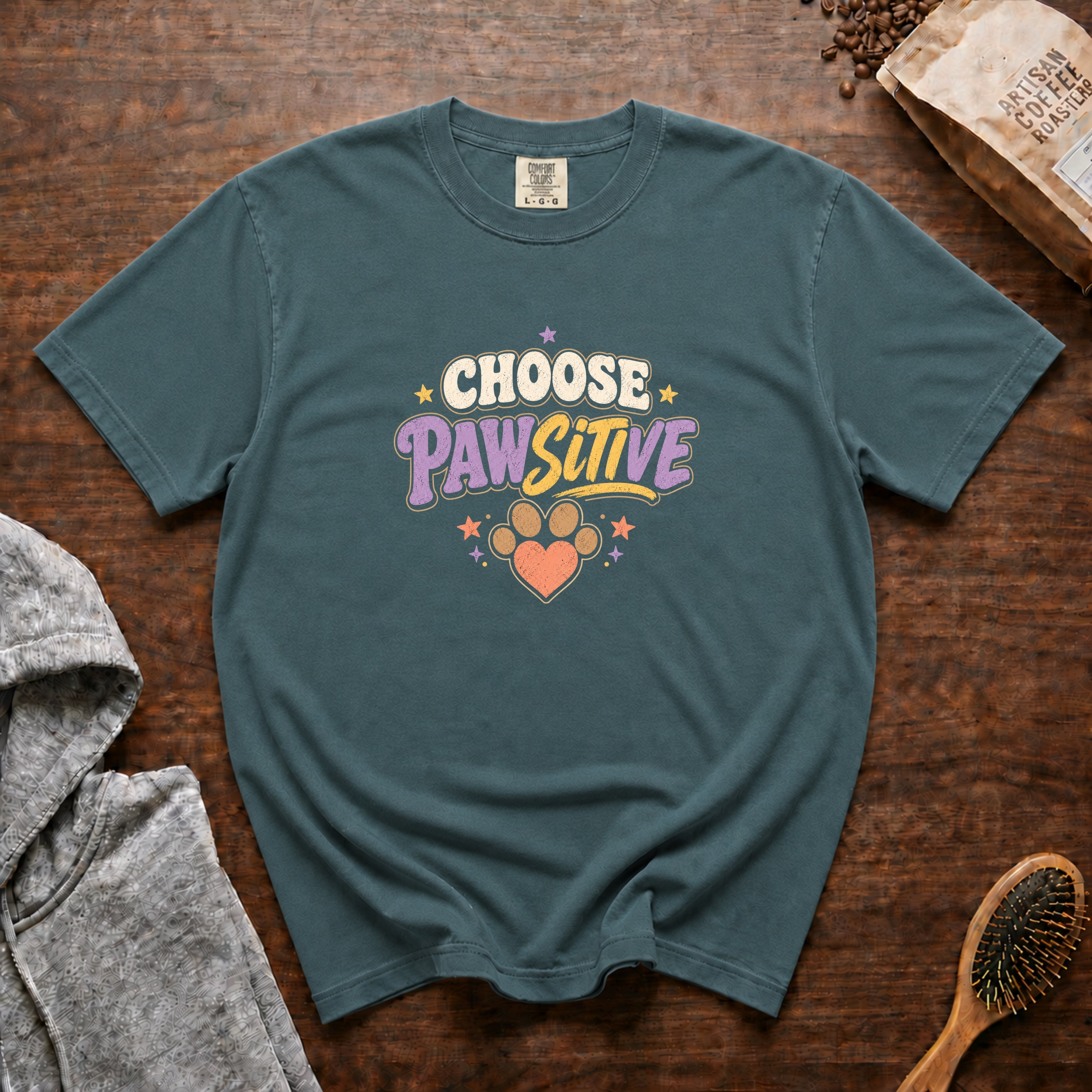Choose Positive T-Shirt — Blue Spruce