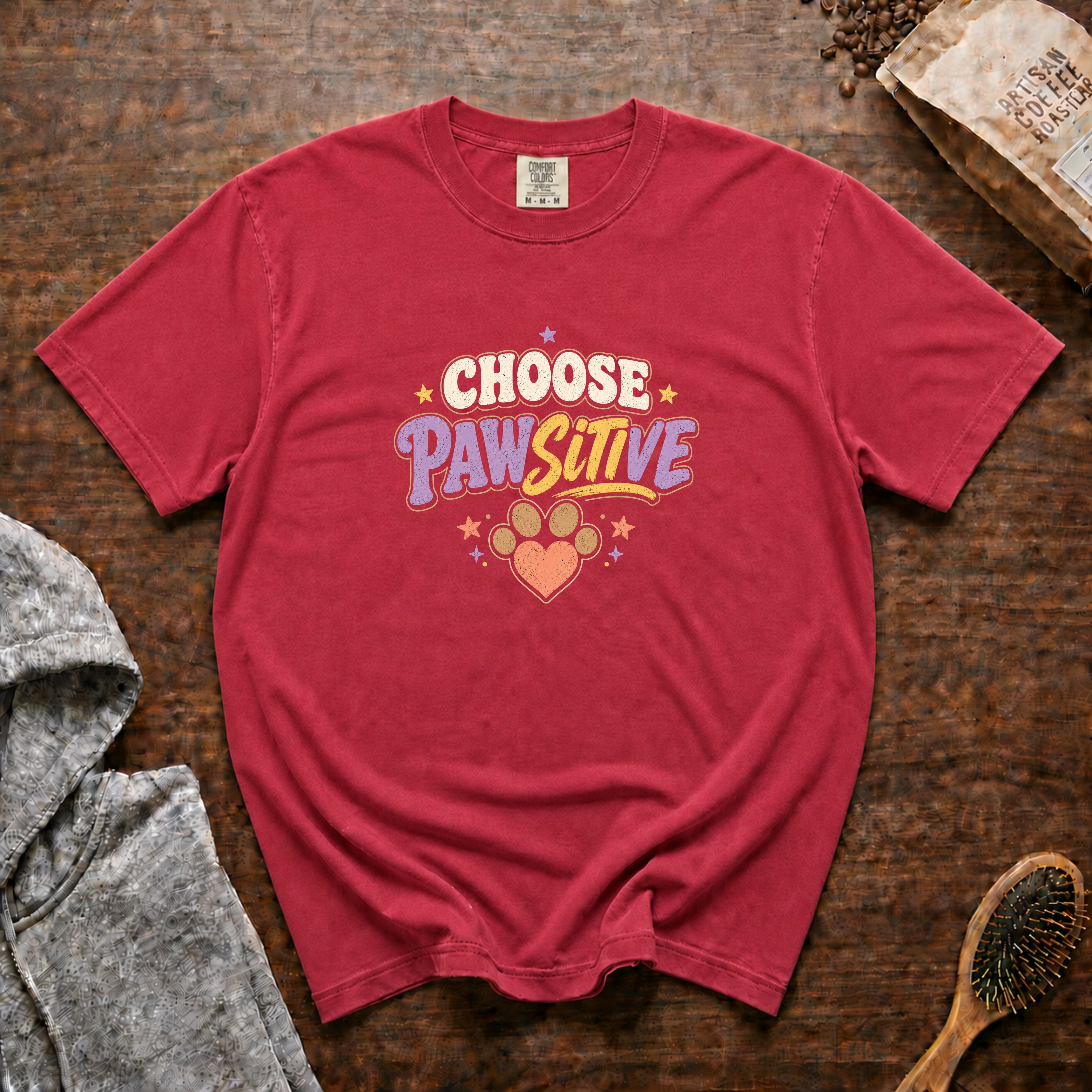 Choose Positive T-Shirt — Crimson