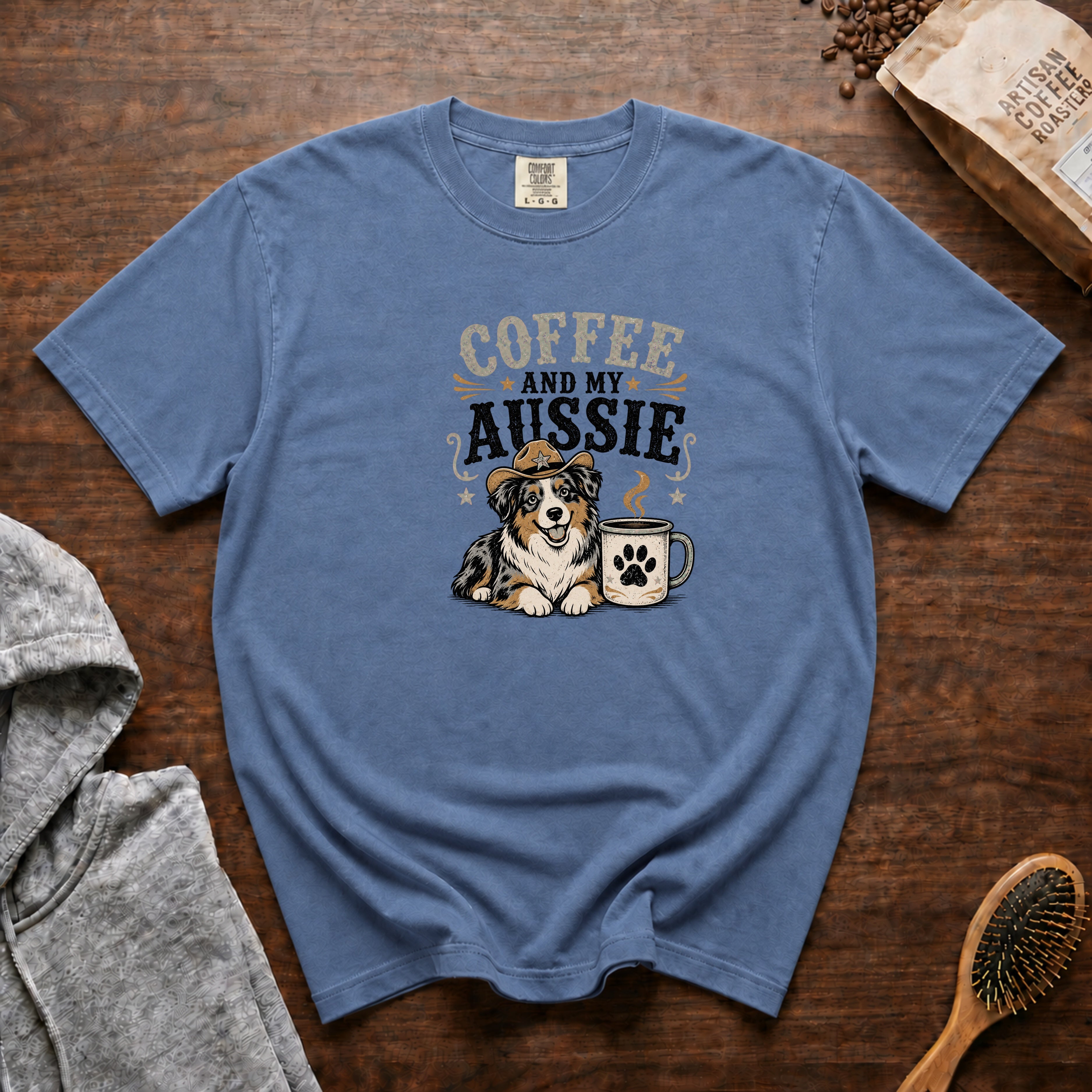 Coffee And My Aussie T-Shirt — Blue Jean
