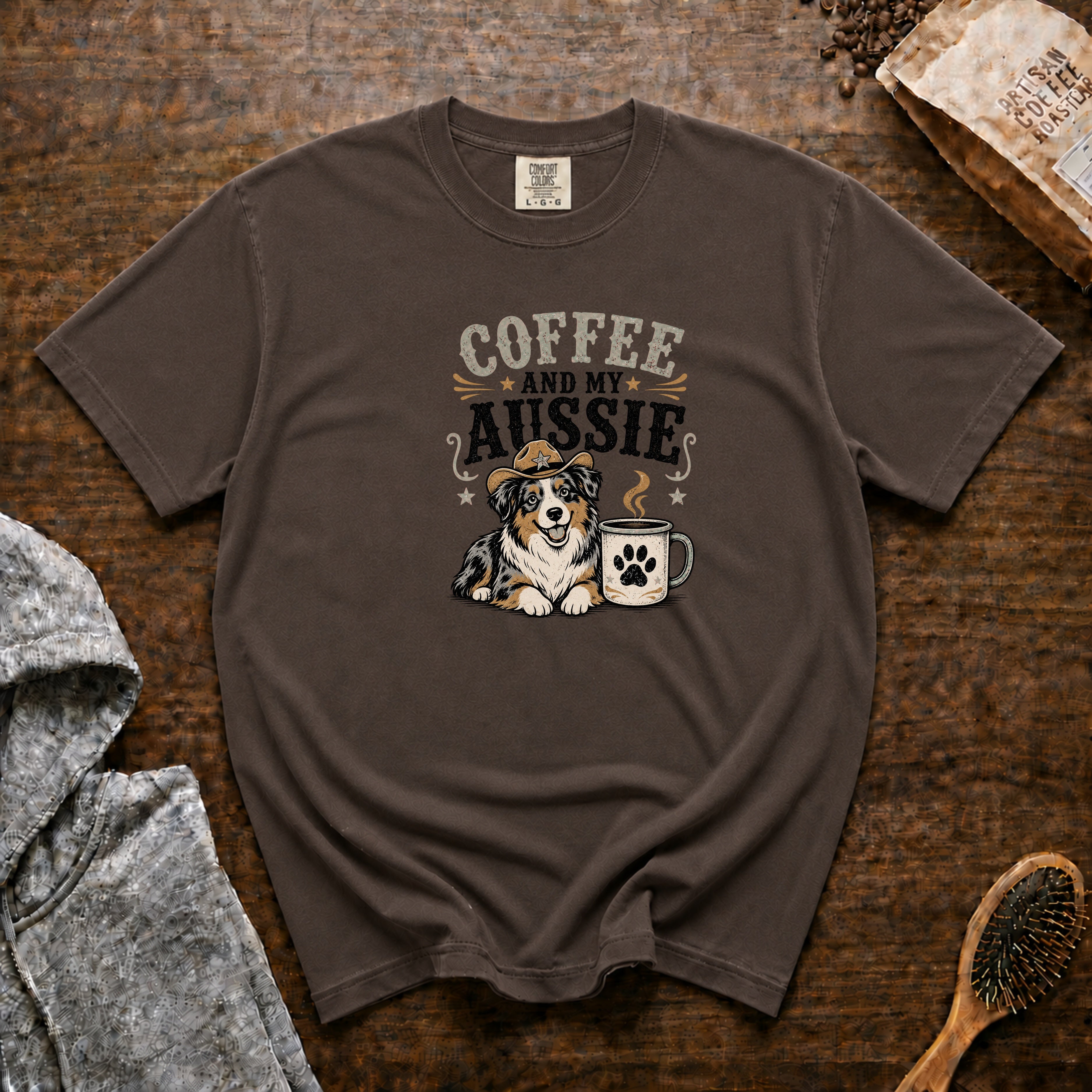 Coffee And My Aussie T-Shirt — Espresso