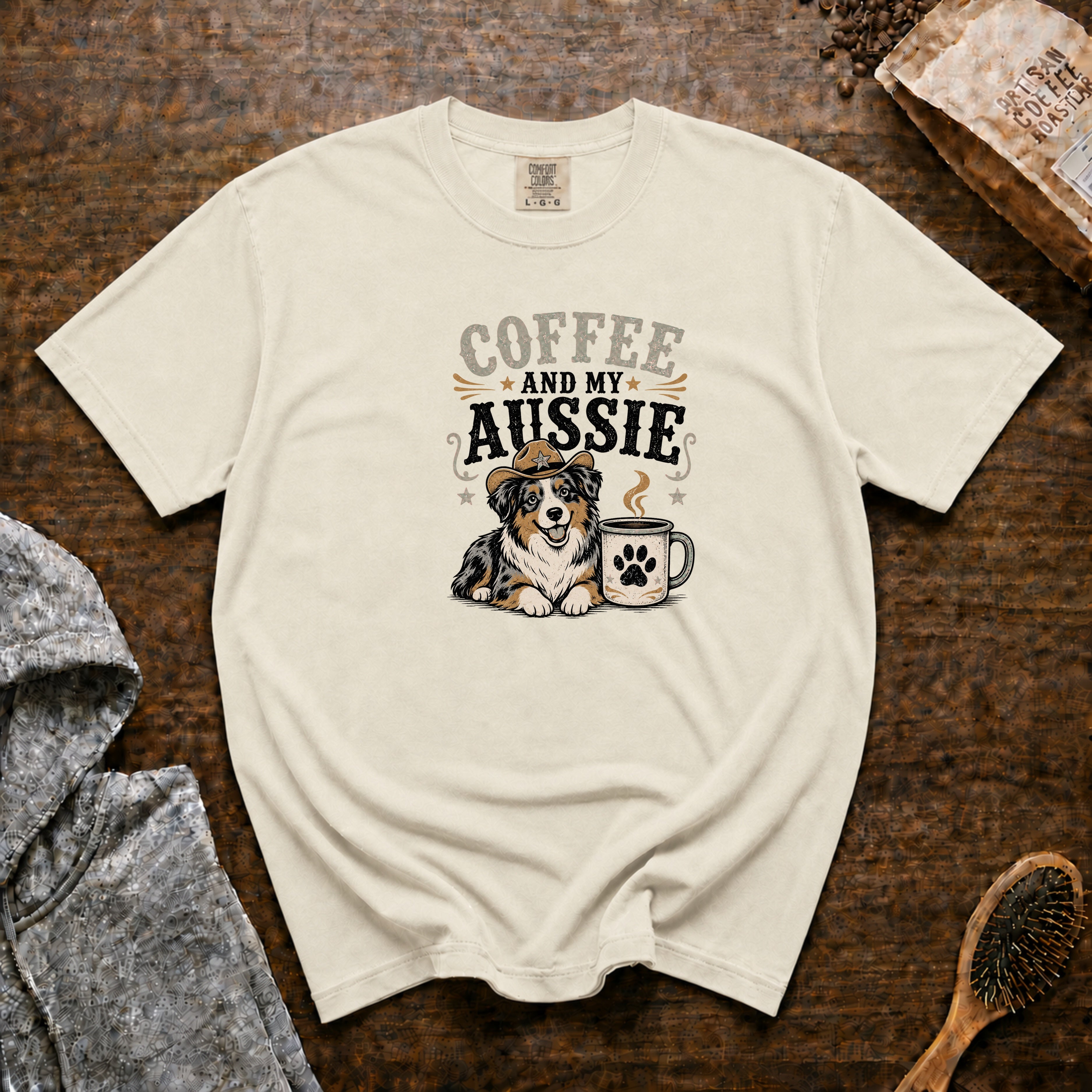 Coffee And My Aussie T-Shirt — Ivory