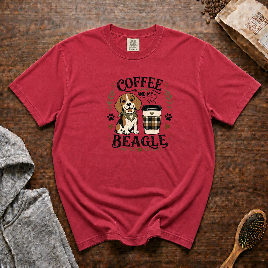 Coffee And My Beagle T-Shirt — Crimson