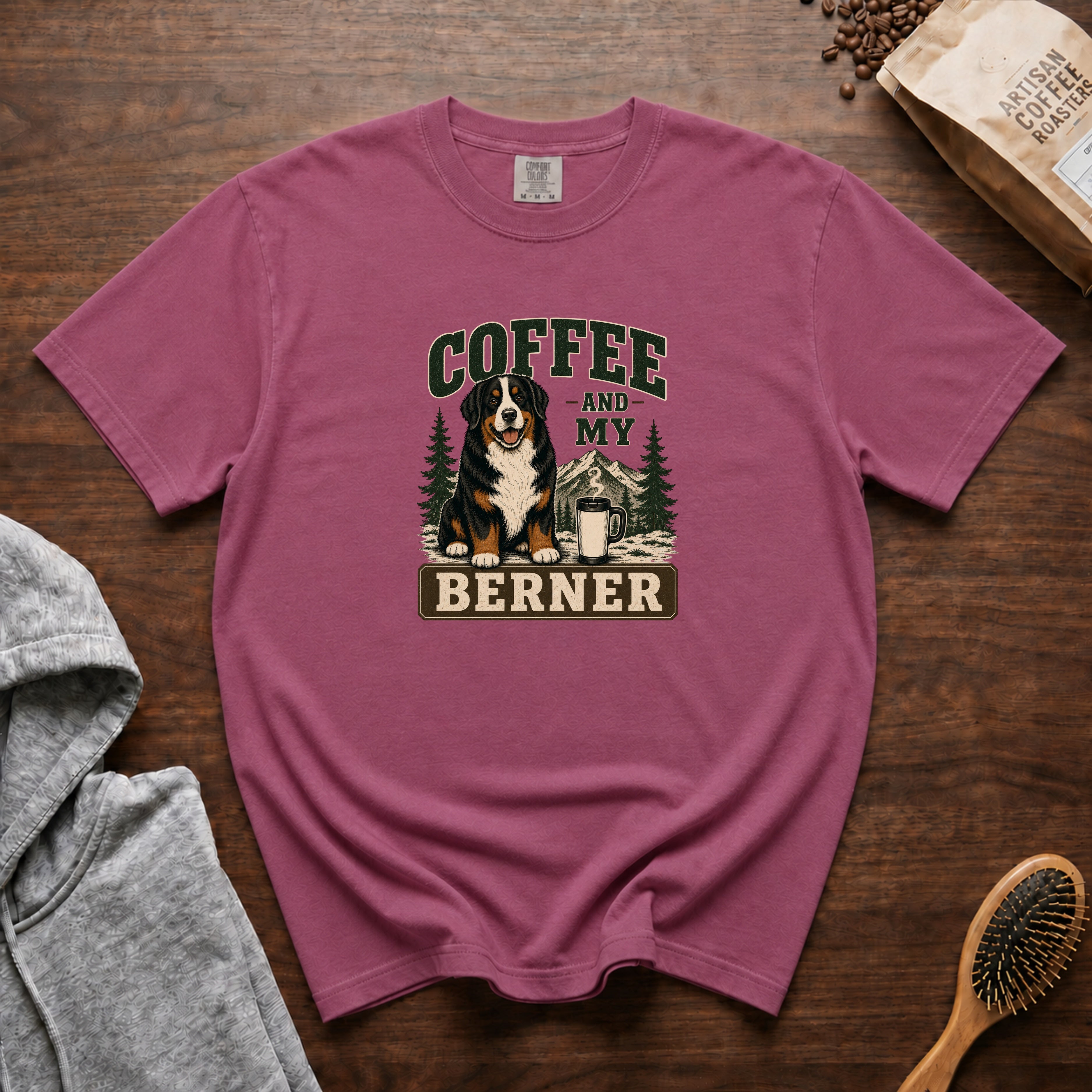 Coffee And My Berner 1 T-Shirt — Berry