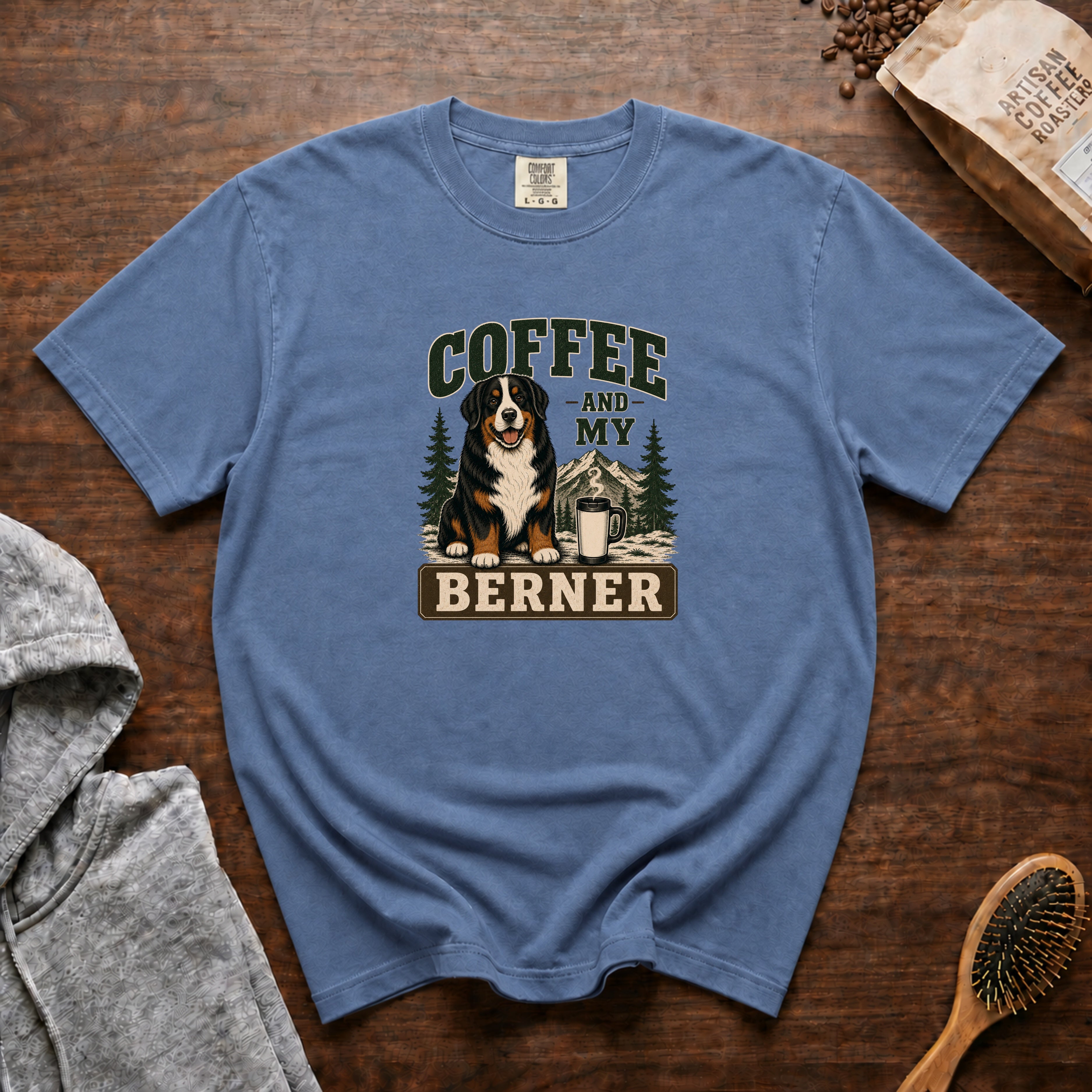 Coffee And My Berner 1 T-Shirt — Blue Jean