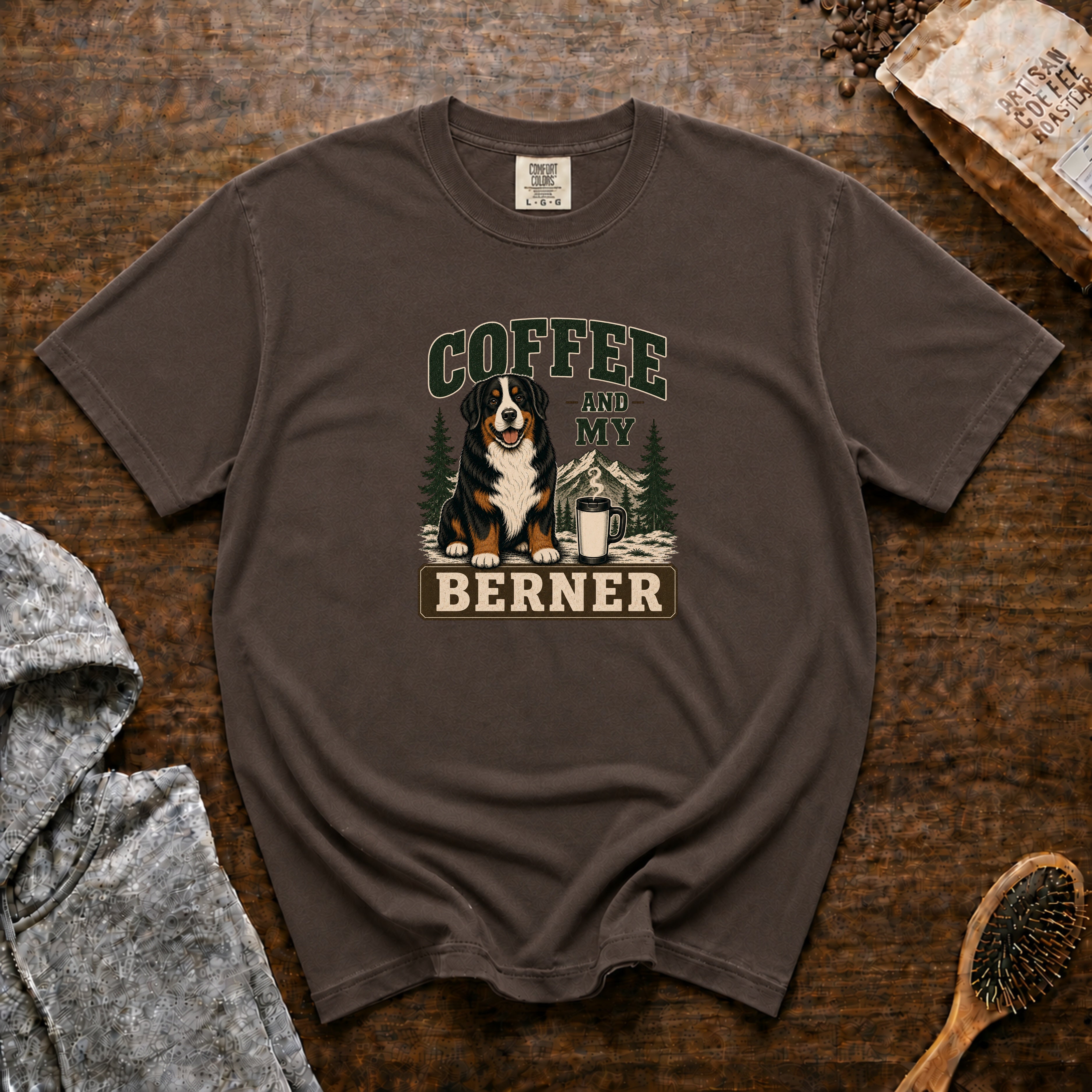 Coffee And My Berner 1 T-Shirt — Espresso