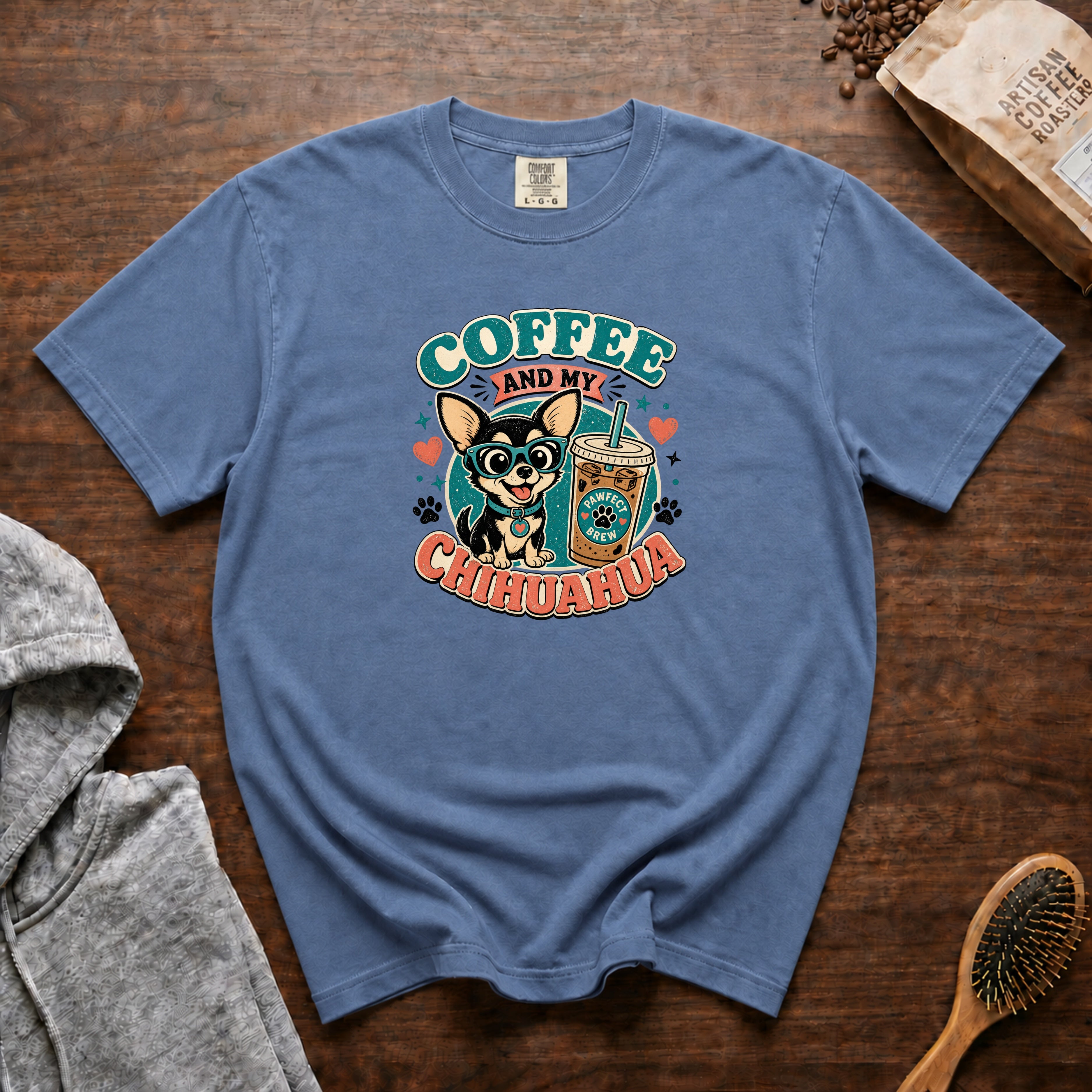Coffee And My Chihuahua T-Shirt — Blue Jean
