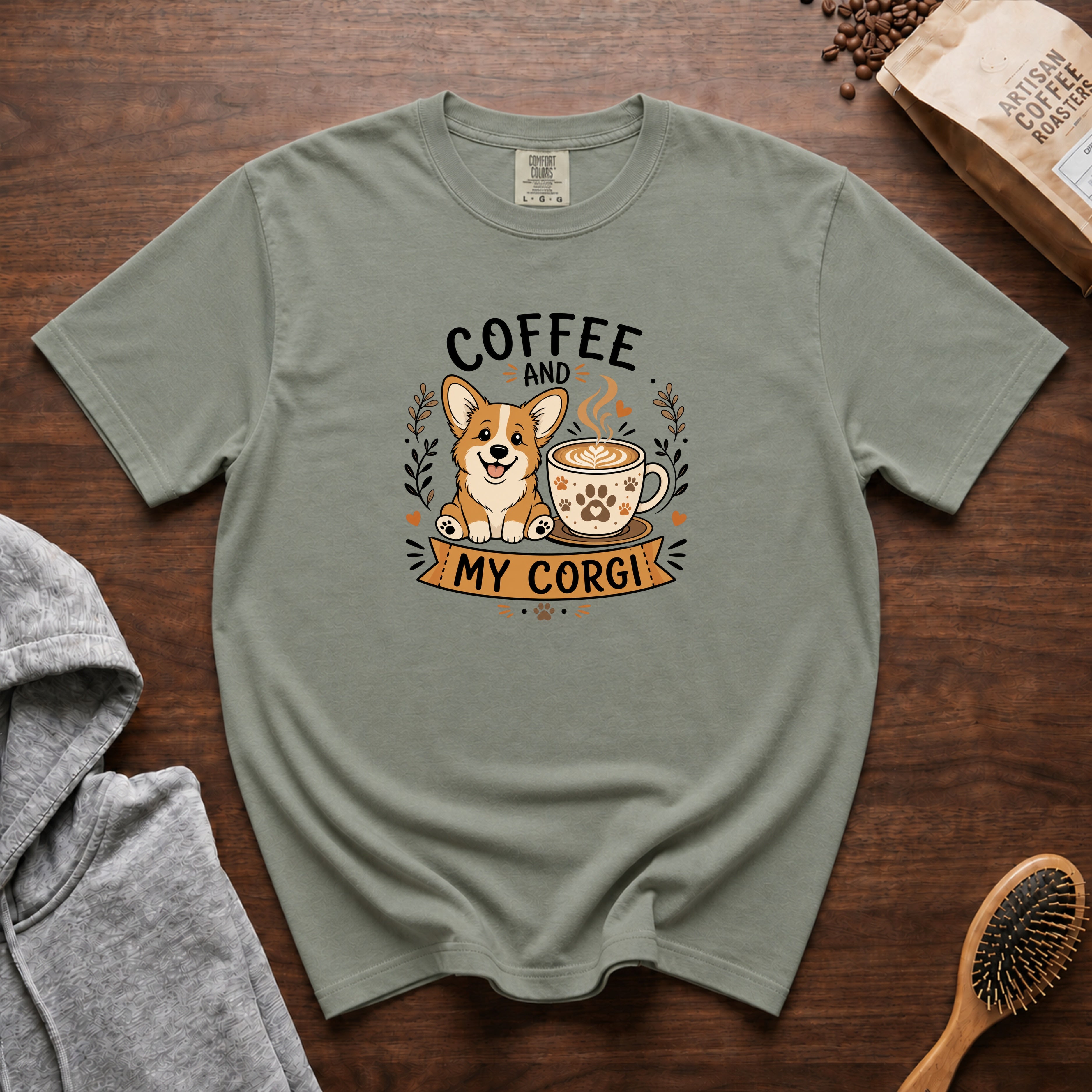 Coffee And My Corgi T-Shirt — Bay