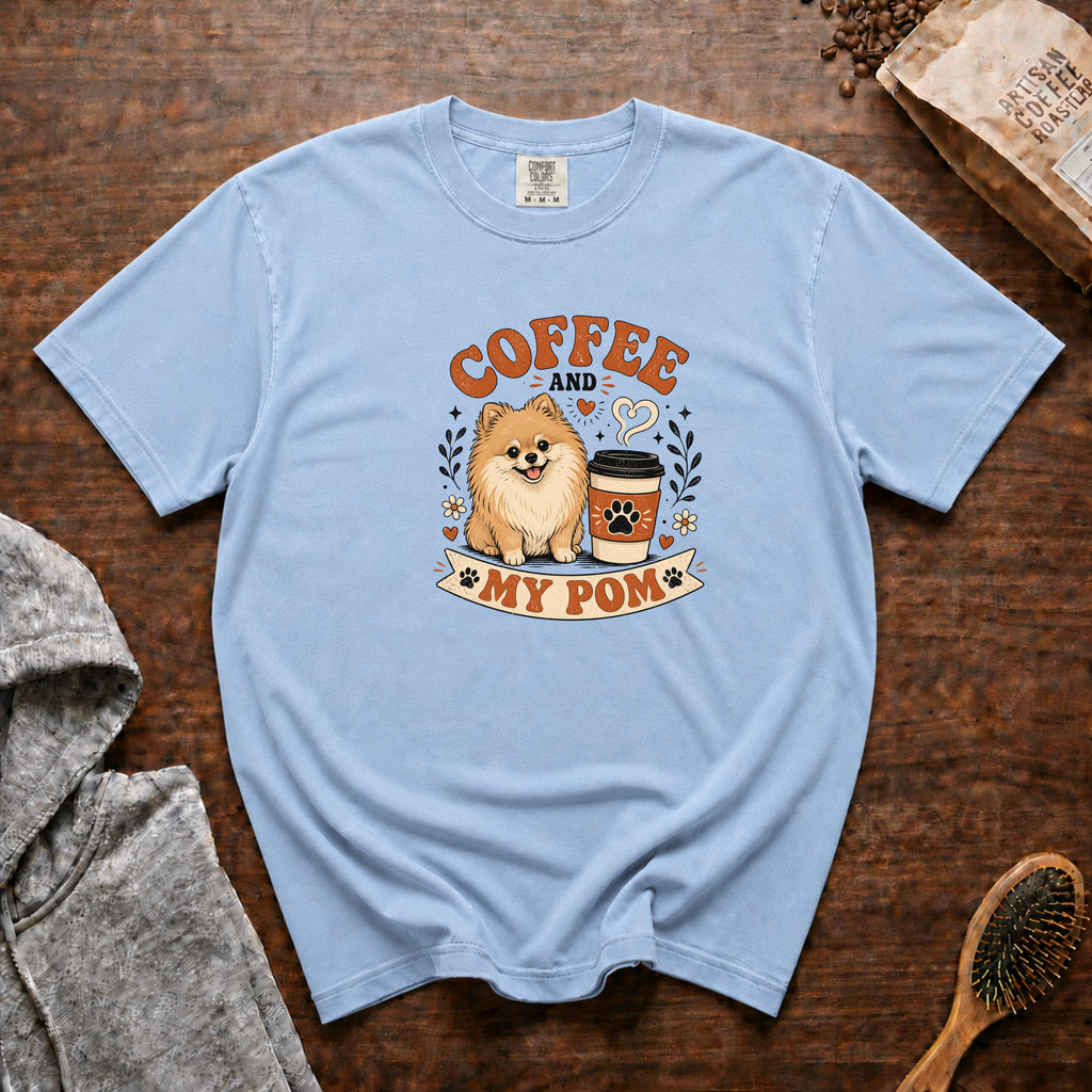 Coffee And My Pom T-Shirt — Chambray