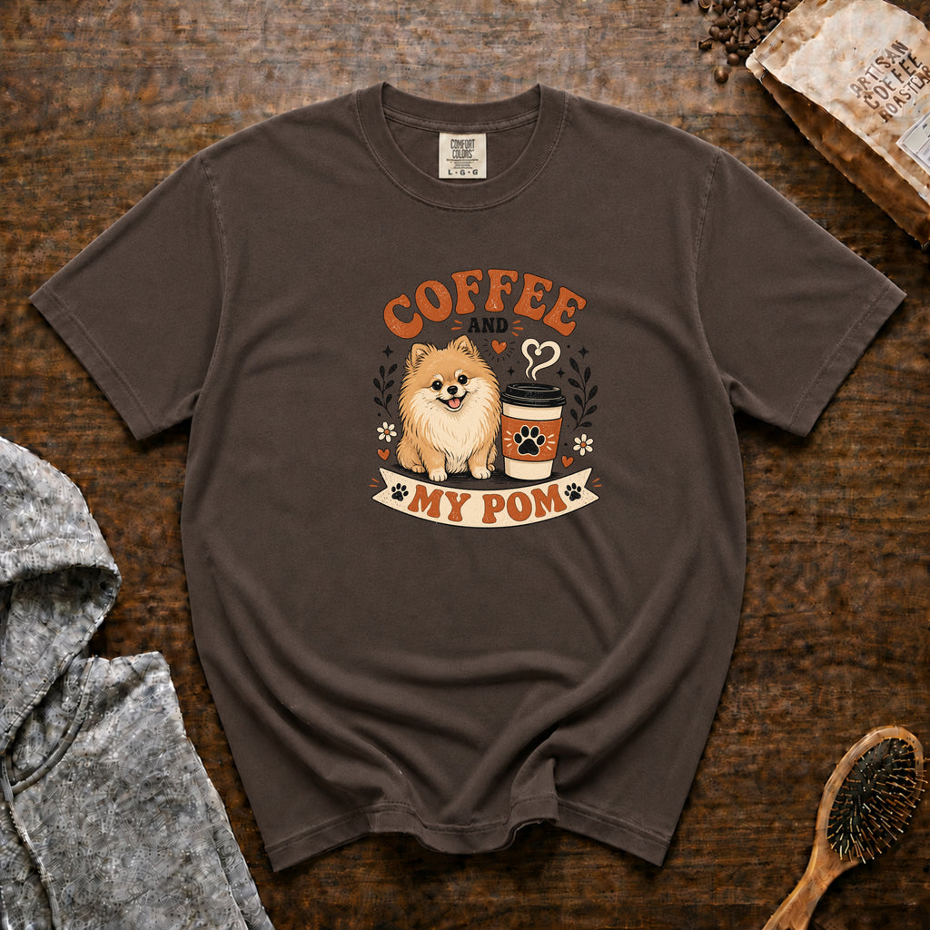 Coffee And My Pom T-Shirt — Espresso