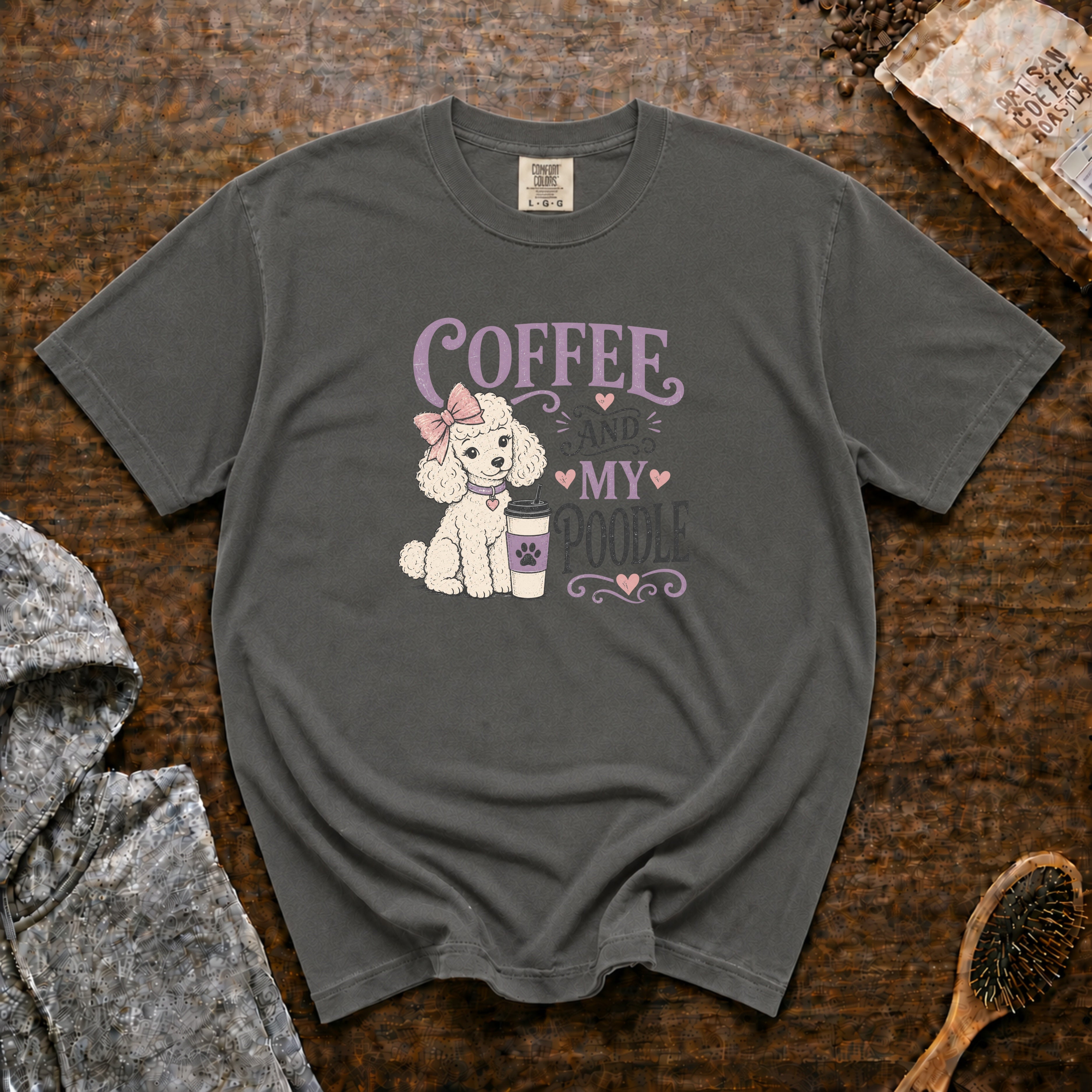 Coffee And My Poodle T-Shirt — Pepper