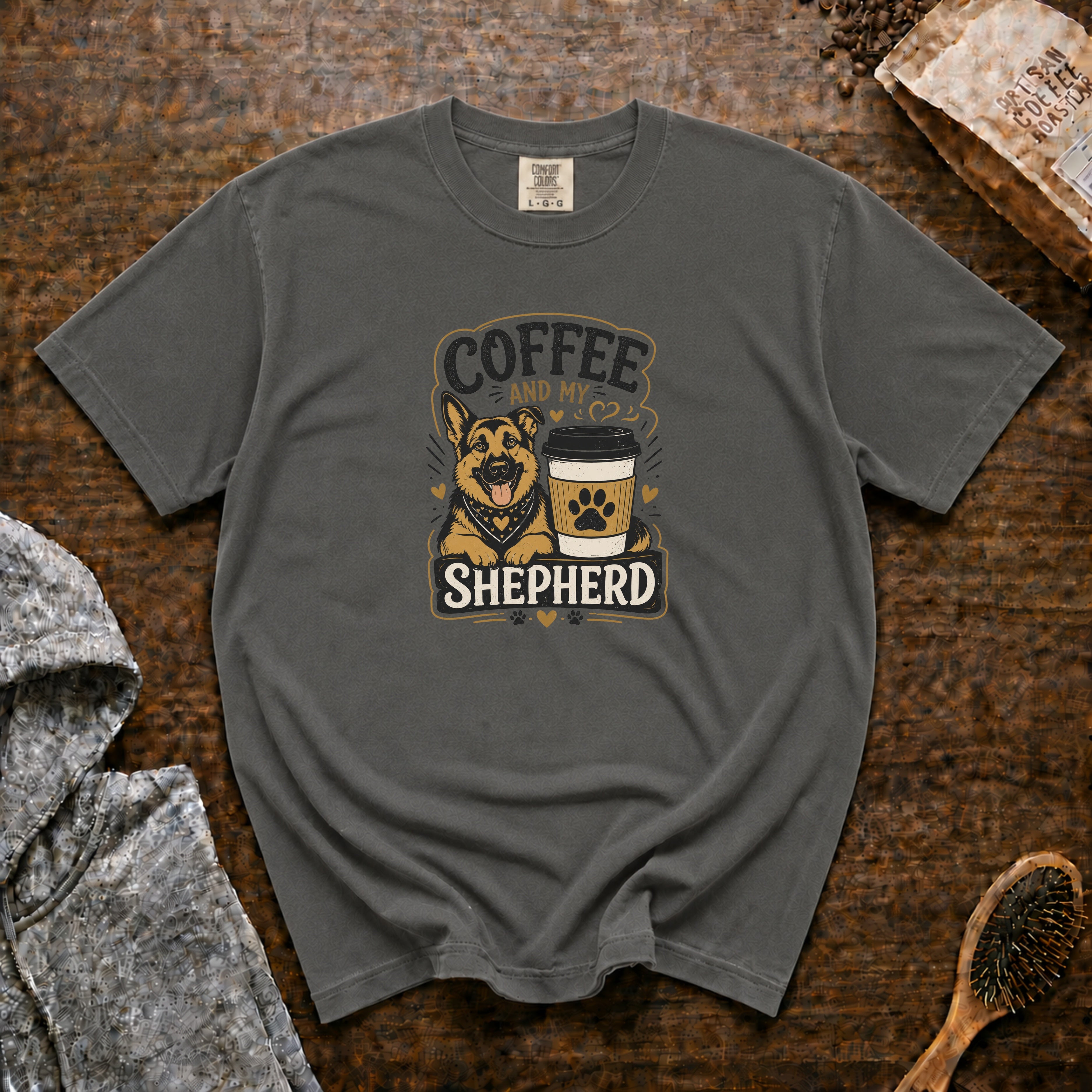 Coffee And My Shepherd T-Shirt — Pepper