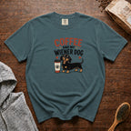 Coffee And My Weiner Dog T-Shirt — Blue Spruce