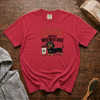 Coffee And My Weiner Dog T-Shirt — Crimson