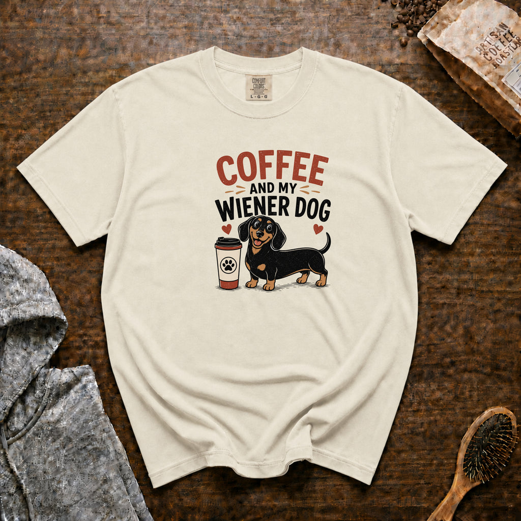 Coffee And My Weiner Dog T-Shirt — Ivory
