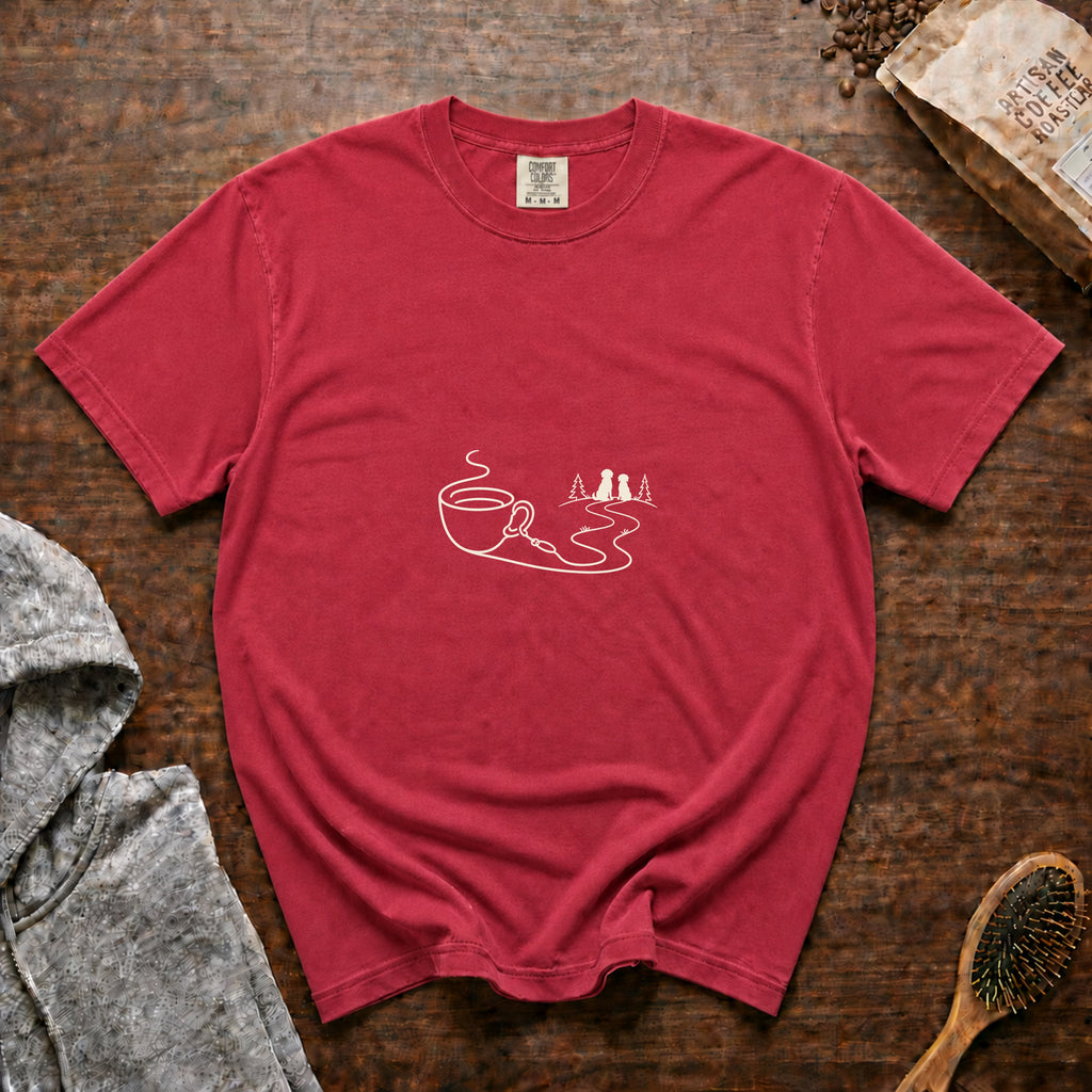 Coffee Leash Trail 2 T-Shirt — Crimson