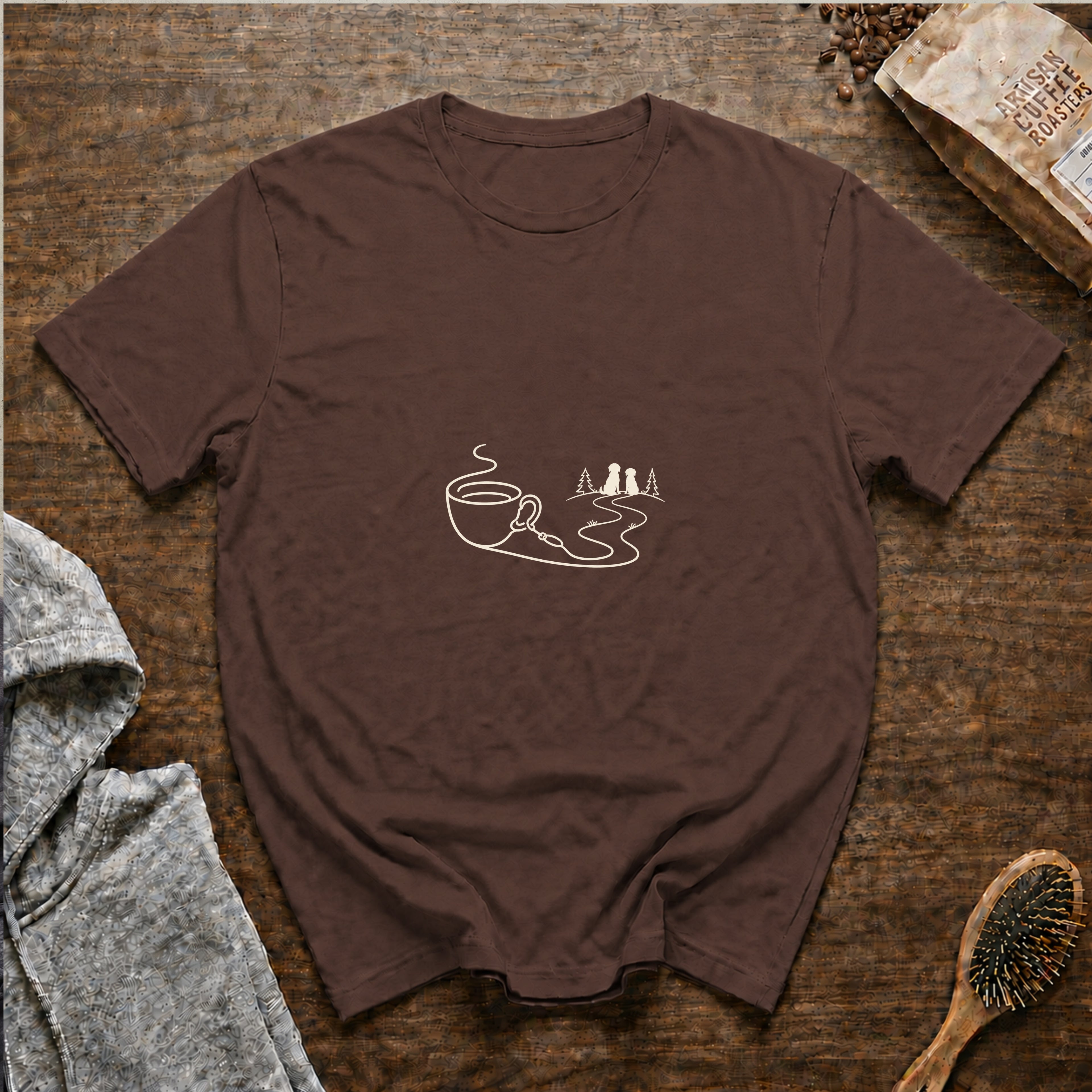 Coffee Leash TrailT-Shirt — Espresso