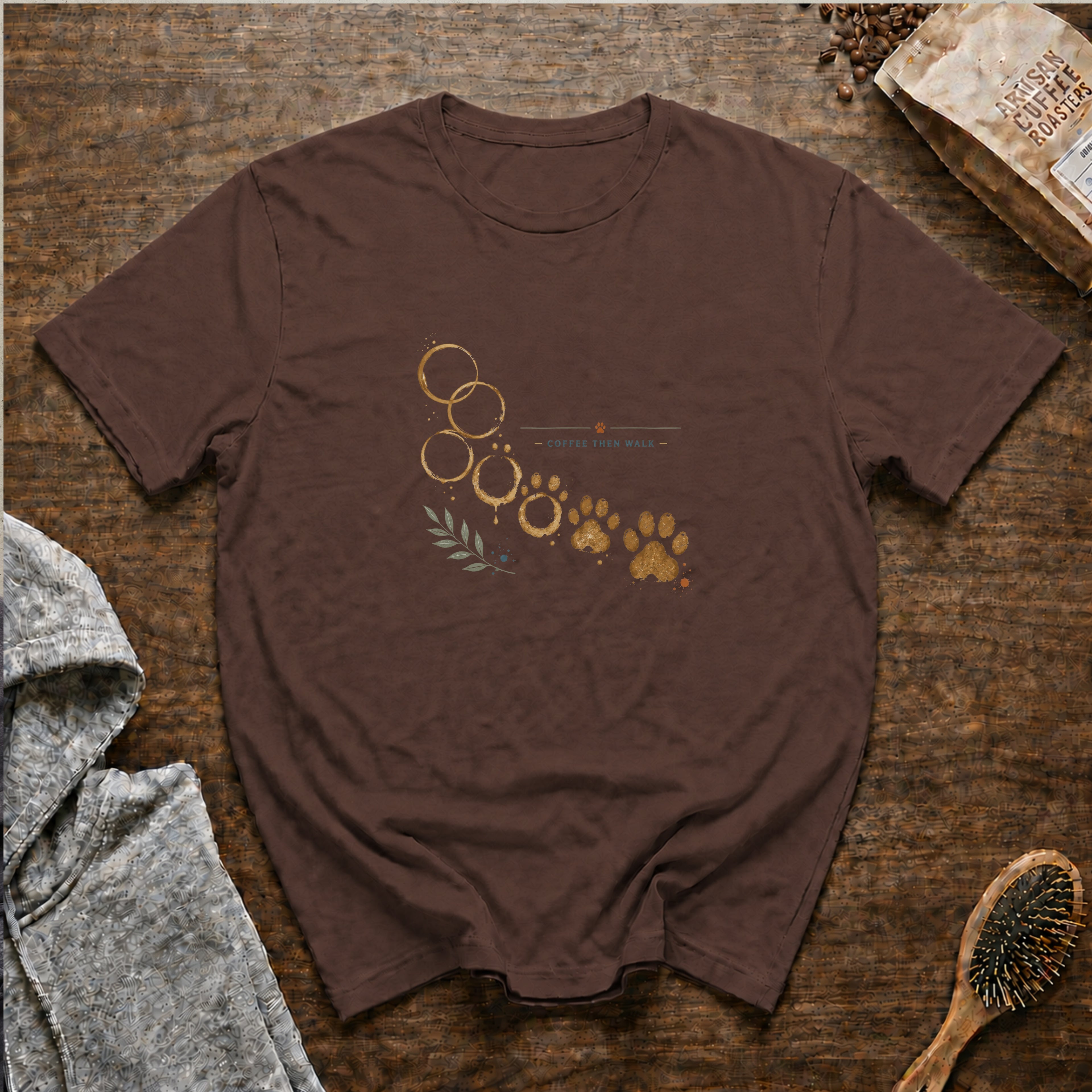 Coffee Then Walk T-Shirt — Espresso