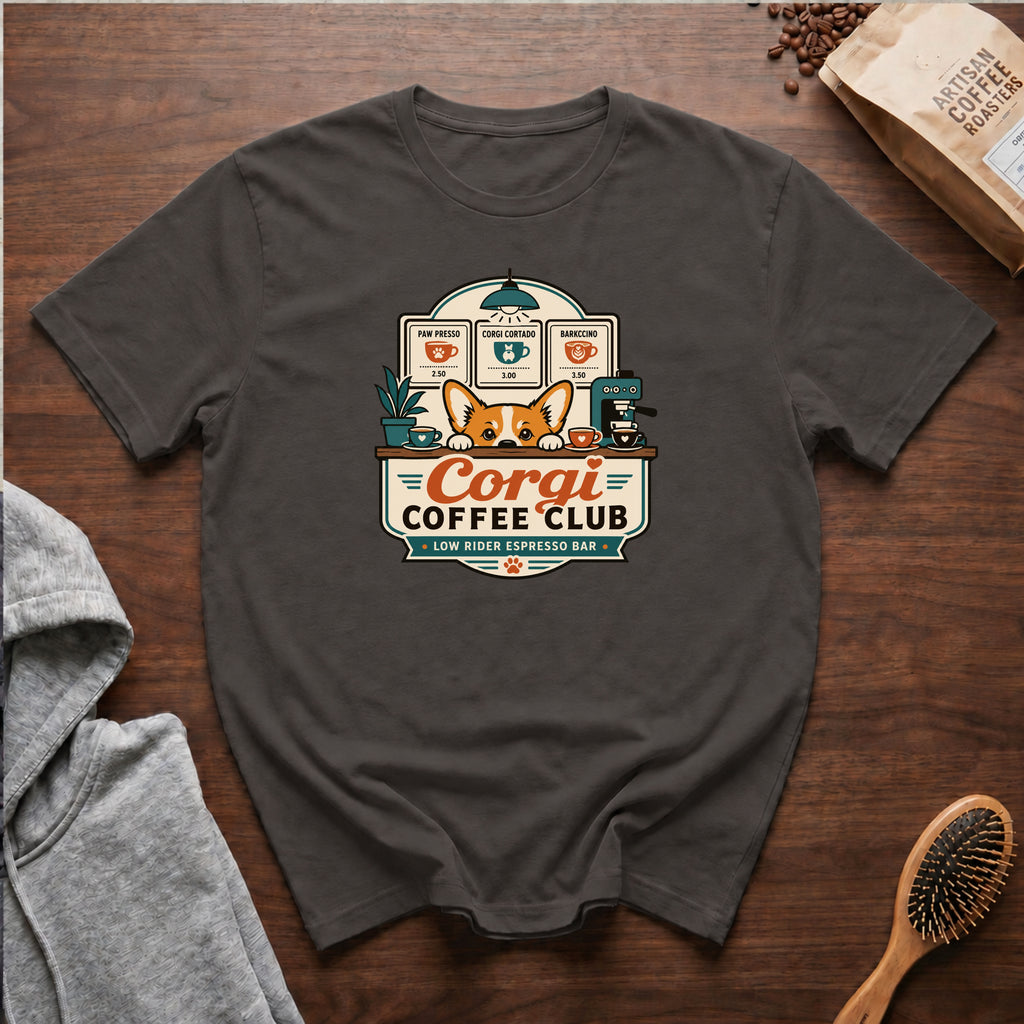 Corgi Coffee Club T-Shirt — Pepper