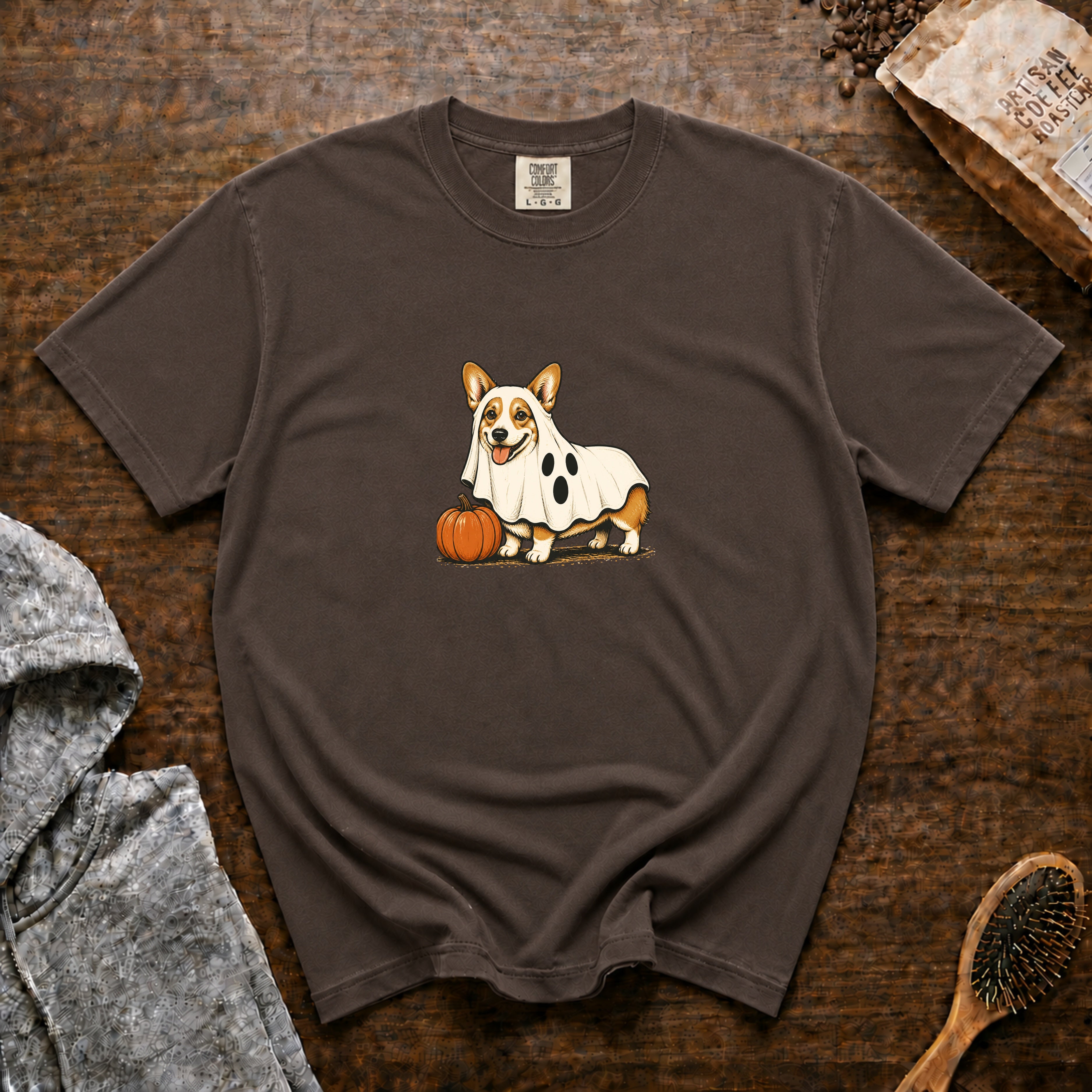 Corgi Halloween T-Shirt — Espresso